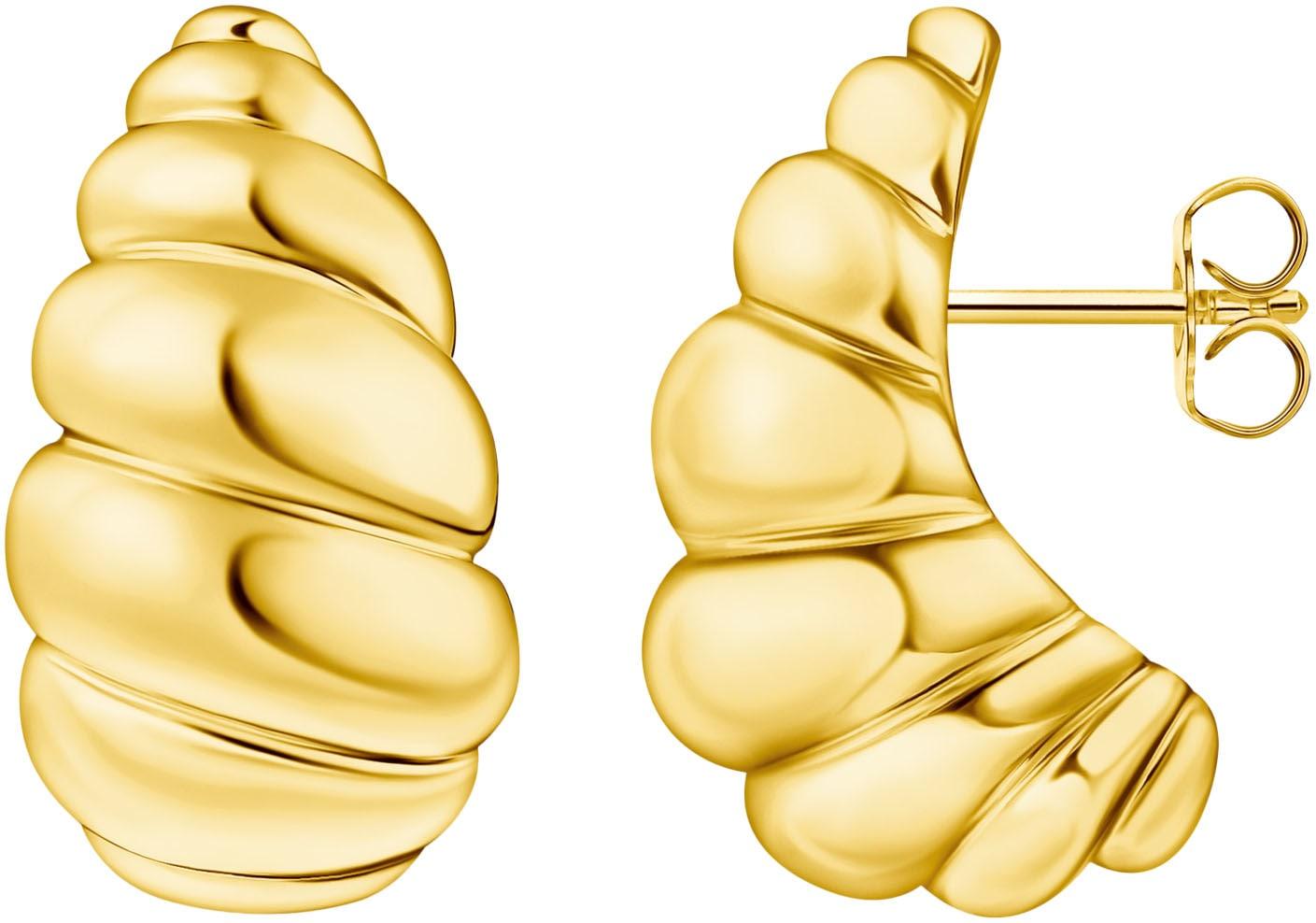 Paar Ohrstecker THOMAS SABO "Organische Formen Ohrstecker geschlungen", gold (gelbgoldfarben), Ohrringe, Damen, Silber 925 (recycelt), Paar Ohrstecker