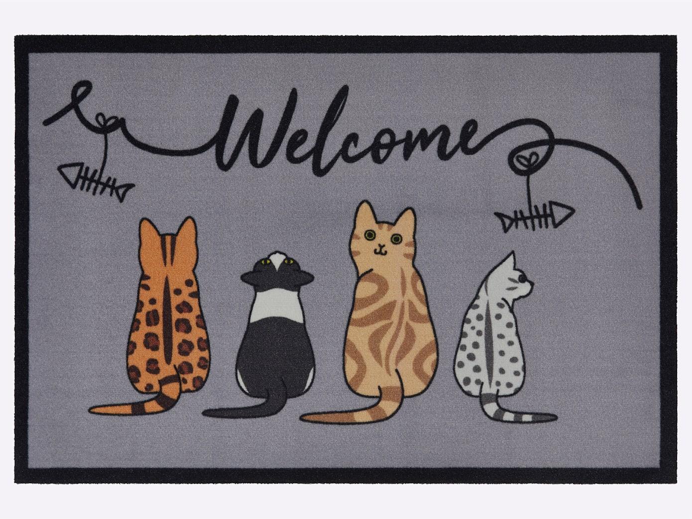 Fußmatte Gr. 2, katze, B:60cm H:10mm L:90cm, Kunstfaser, Polyamid, Teppiche, Fußmatte