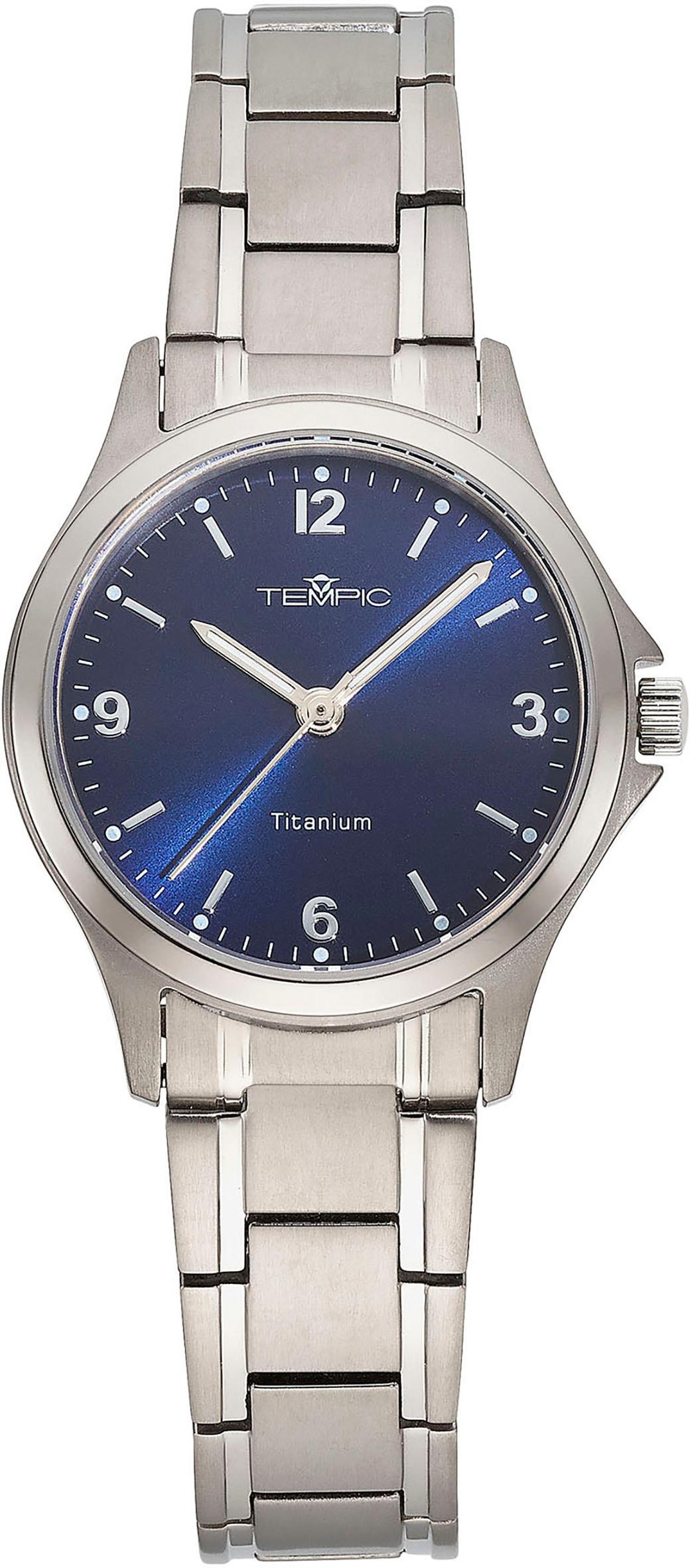 Titanuhr TEMPIC, silber (titansilberfarben), Armbanduhren, Damen, Titanuhr, Quarzuhr, Armbanduhr, Damenuhr, analog, Titanarmband