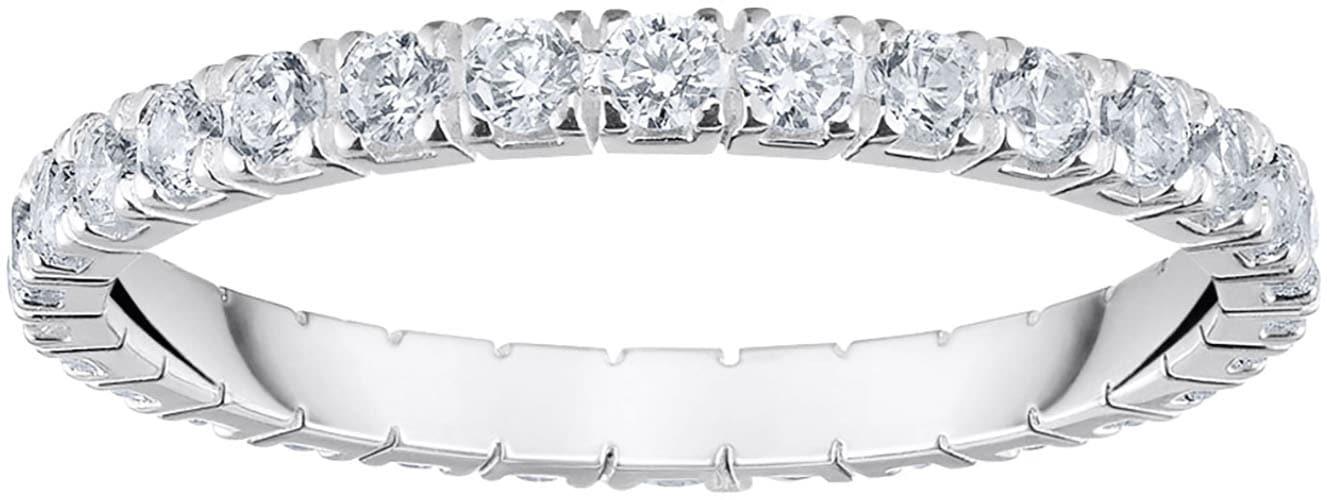 Fingerring THOMAS SABO "Schmuck Silber 925 Ring" Gr. 58, silber (silberfarben, kristallweiß), Fingerringe, Damen, 58, Silber 925 (recycelt), 2mm, Fingerring, mit Zirkonia (synth.)