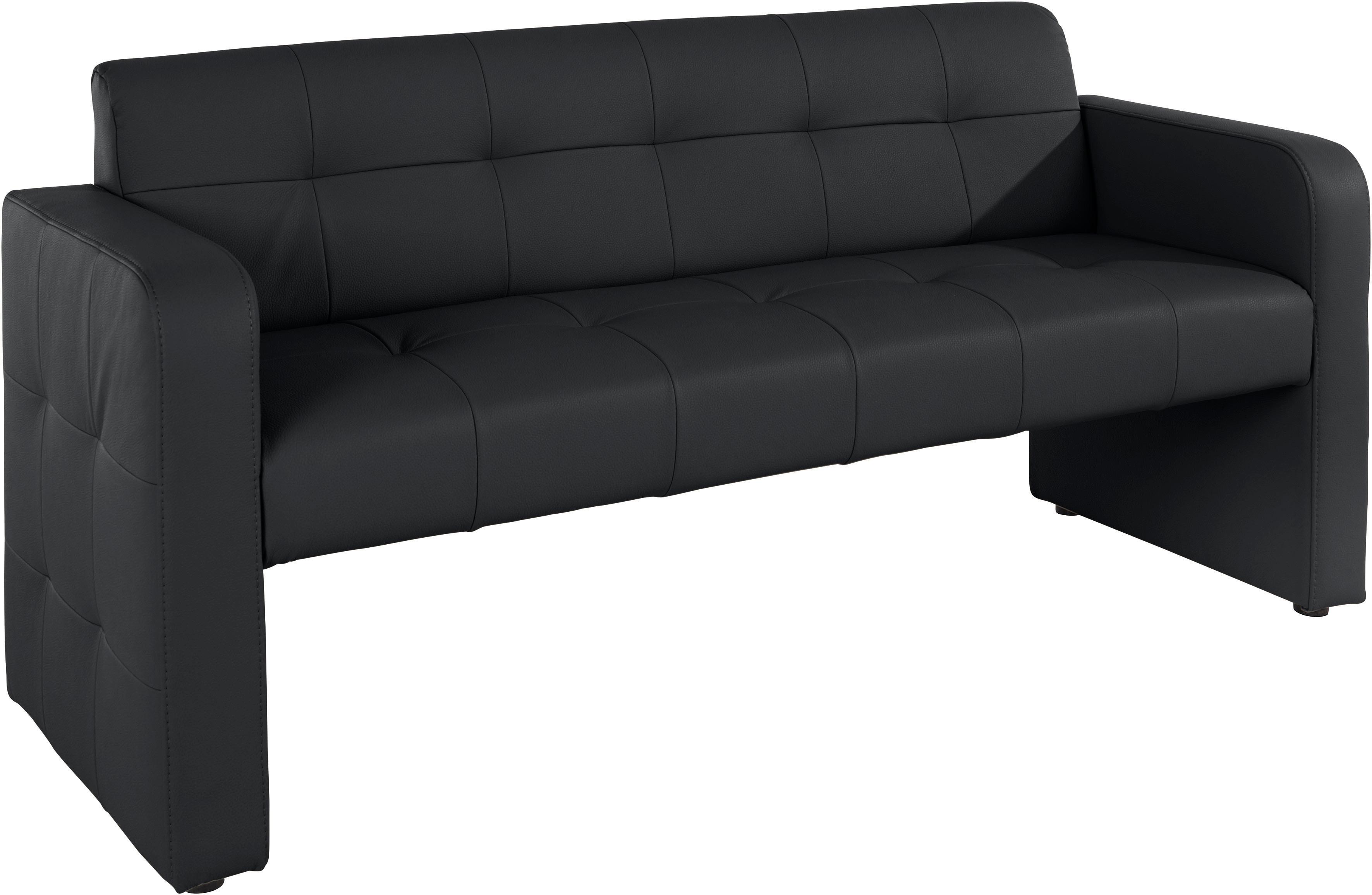 Polsterbank EXXPO - SOFA FASHION "Barista Küchensofa mit Komfortsitzhöhe 49cm", schwarz, B:182cm H:82cm T:68cm, Microfaser (Zusammensetzung: 100% Polyester);Lederfaserstoff (Grundgewebe 41% Lederfaser, 39% Polyester, 20% Baumwolle), Sitzbänke, Polsterbank, tolle Detailverarbeitung, frei im Raum stellbar