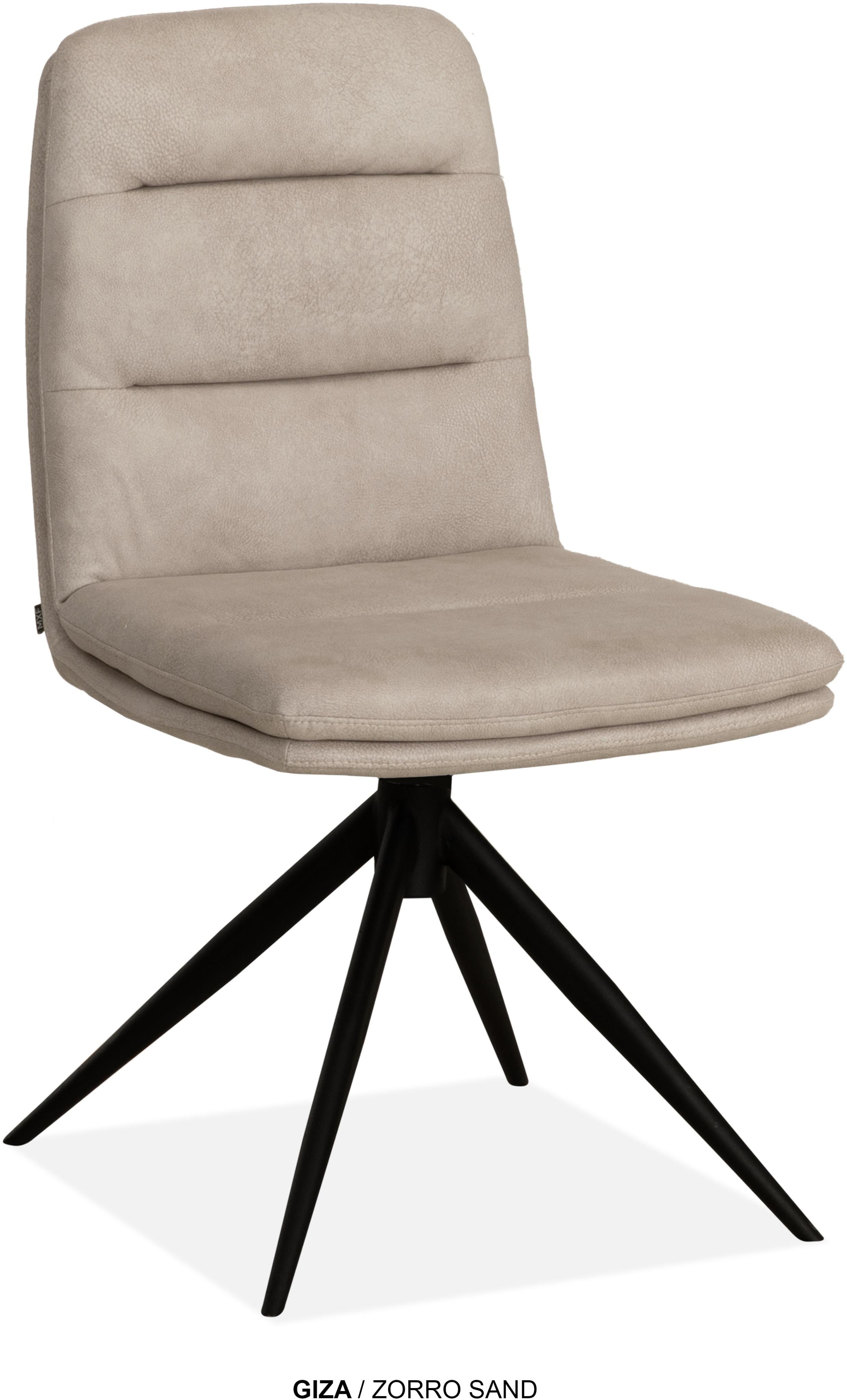 Esszimmerstuhl OMG DESIGN "Giza", sand, schwarz, sand, B:48cm H:88cm T:63cm, Polyester, Stühle, Esszimmerstuhl, Drehstuhl mit auto-return, pflegeleichter Bezug