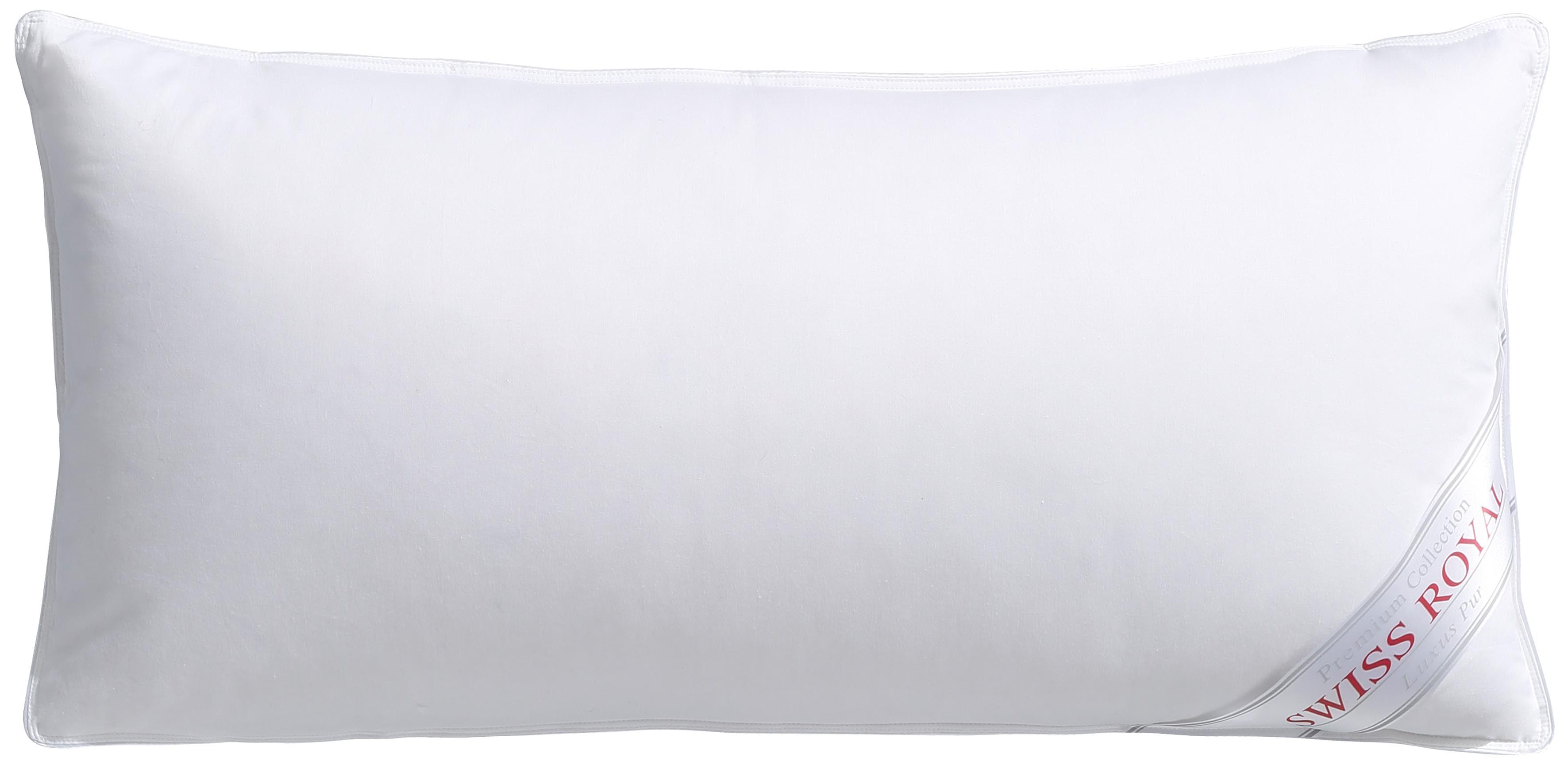 3-Kammer-Kopfkissen HAEUSSLING "Swiss Royal, Kissen besonders weich", weiß, B:40cm L:80cm, Füllung Außenkammer: 90% Daunen, 10% Federn. Füllung Innenkammer: 100% Federn, Kopfkissen, 3-Kammer-Kopfkissen, 3-Kammer-Kopfkissen, Kopfkissen 40x80 cm, 80x80 cm, Made in Germany, Topseller