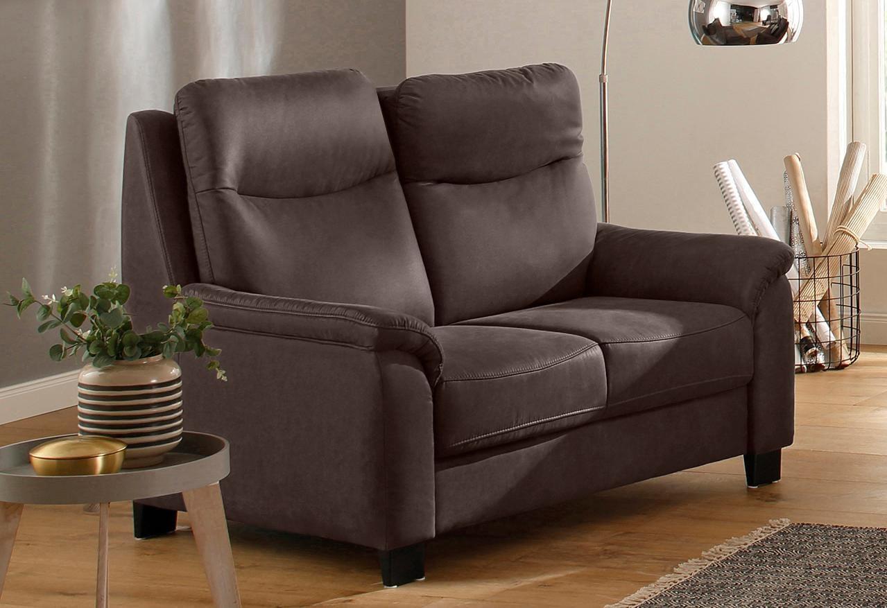 2-Sitzer HOME AFFAIRE "Boccaccio", braun (braun vintageoptik), B:143cm H:104cm T:96cm, Luxus-Microfaser Vintageoptik(100% Polyester);Struktur weich (90% Polyester / 10% Polyamid);Luxus-Microfaser (100% Polyester), Sofas, 2-Sitzer, mit Federkern, incl. Kopfteilverstellung