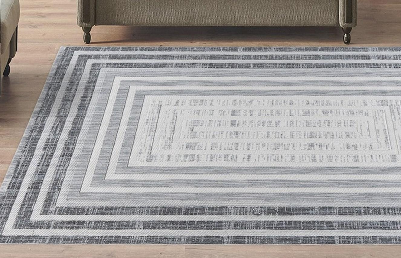 Teppich KAYOOM "Sarai 125", grau, B:160cm H:6mm L:230cm, Polyester, Teppiche, Teppich, Flachgewebe