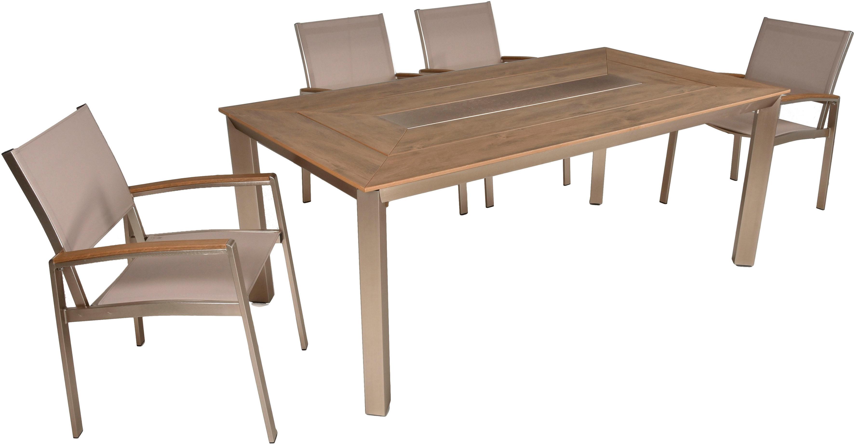 Garten-Essgruppe GARDEN PLEASURE "FLORENCE", braun, Aluminium, Sitzmöbel-Sets, Garten-Essgruppe