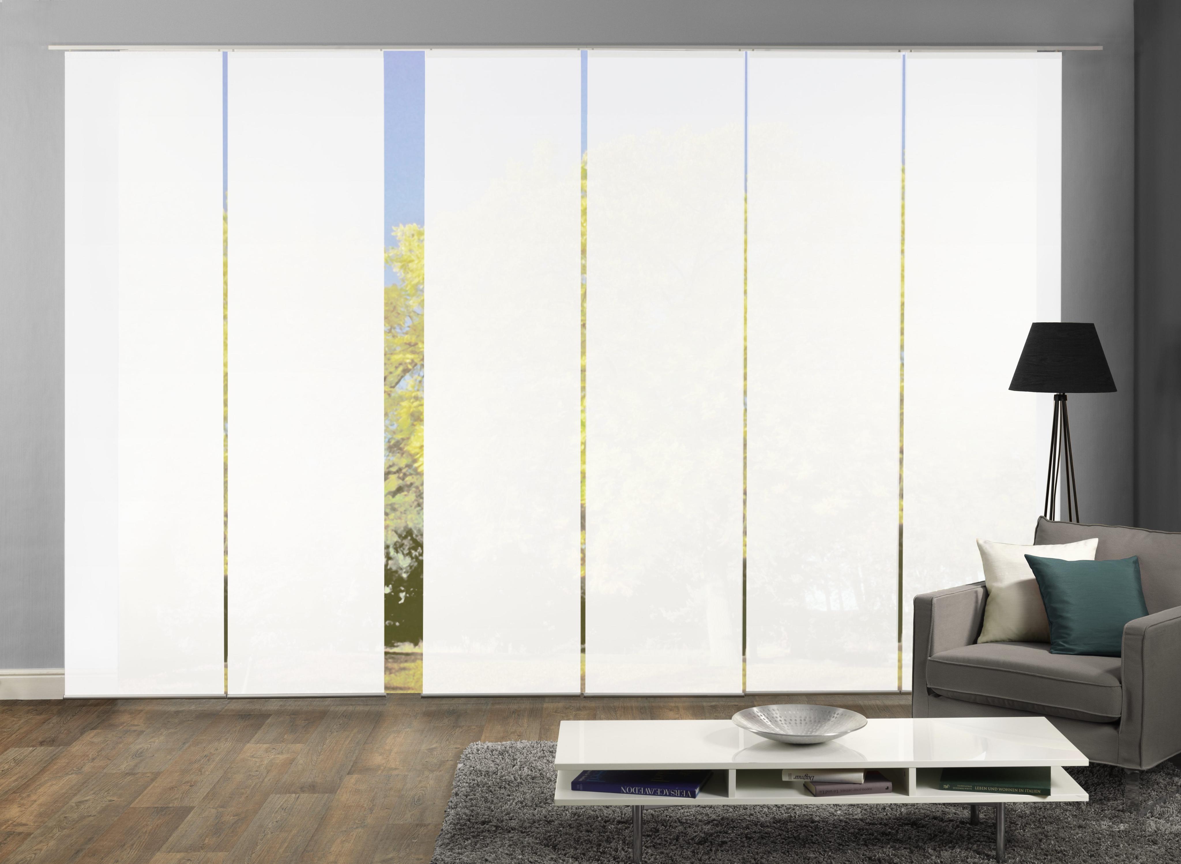 Schiebegardine HOME WOHNIDEEN "ROMA", weiß, B:60cm H:245cm, Polyester, Gardinen, Schiebegardine, HxB: 245x60, inkl. Befestigungszubehör