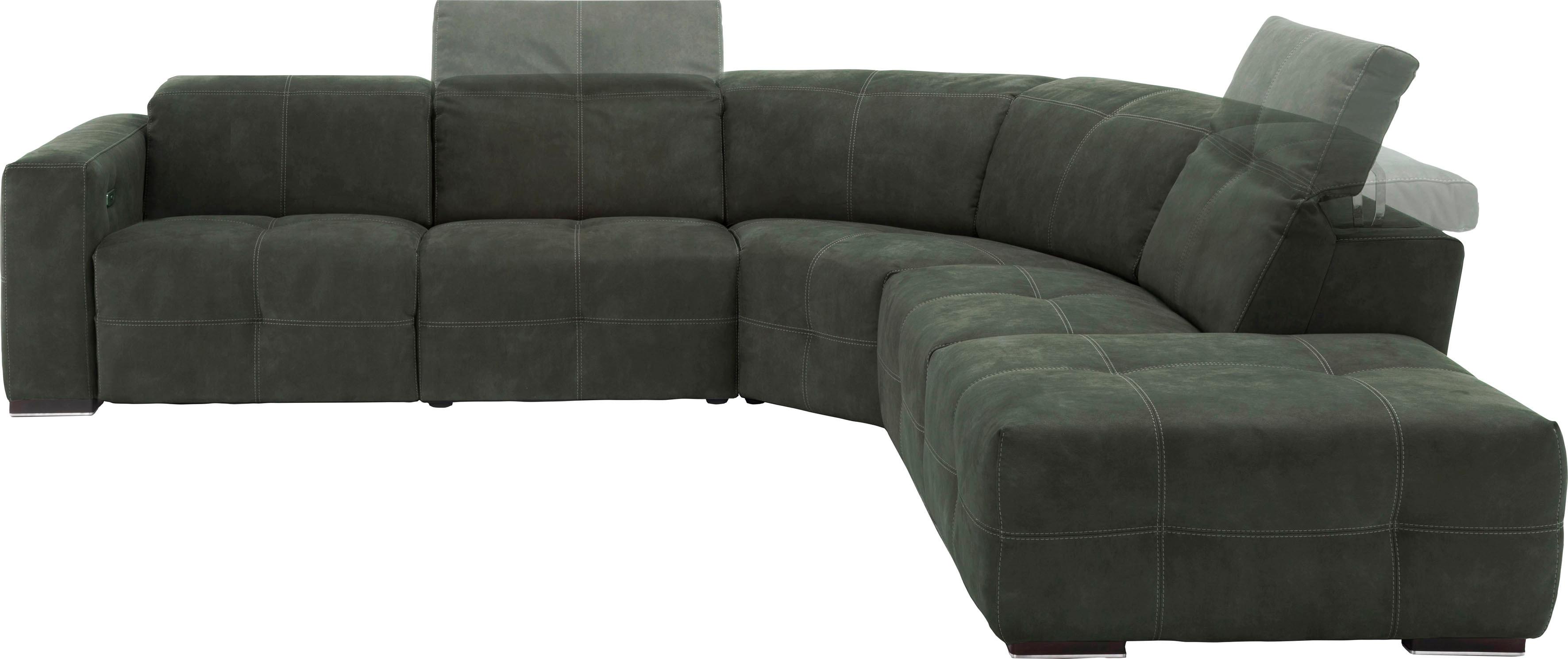 Ecksofa EGOITALIANO "Sauvanne, Designsofa der Extraklasse, elegant und bequem", grau (smoke), B:300cm H:100cm T:274cm, Luxus-Micofaser Lederoptik (100% Polyester) ist ein neues technisches Gewebe mit einem visuellen und taktilen Aspekt, der dem Nubuk sehr nahe kommt, mit innovativen Eigenschaften. Seine außerordentliche Weichheit kommt von einem exklusiven Produktionsprozess, der Unreinheiten und