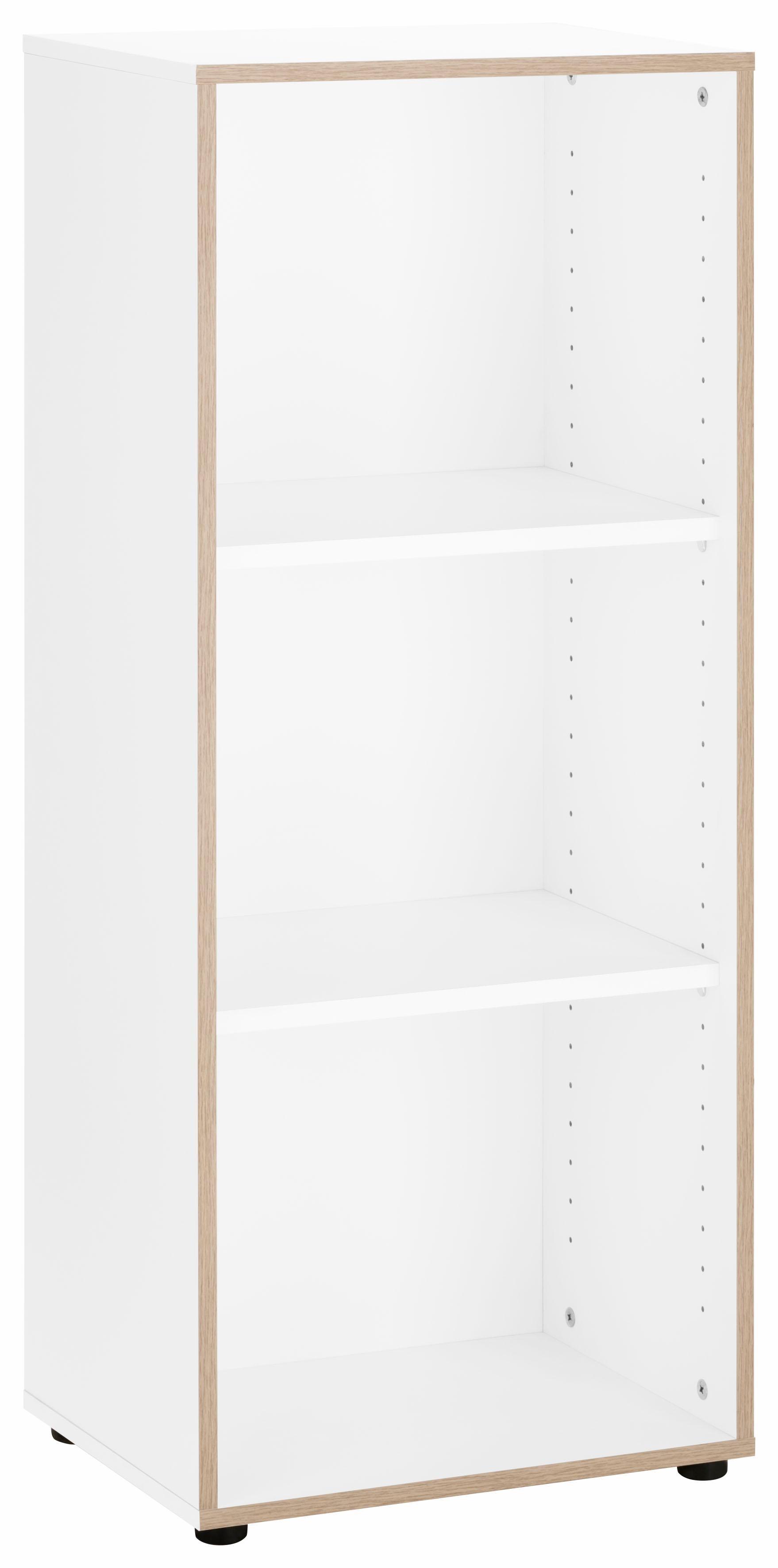 Aktenregal VOGL MÖBELFABRIK "Trelle", weiß (weiß matt, eiche furniert), B:46cm H:12cm T:35cm, Regale, Aktenregal, In zwei Höhen erhältlich