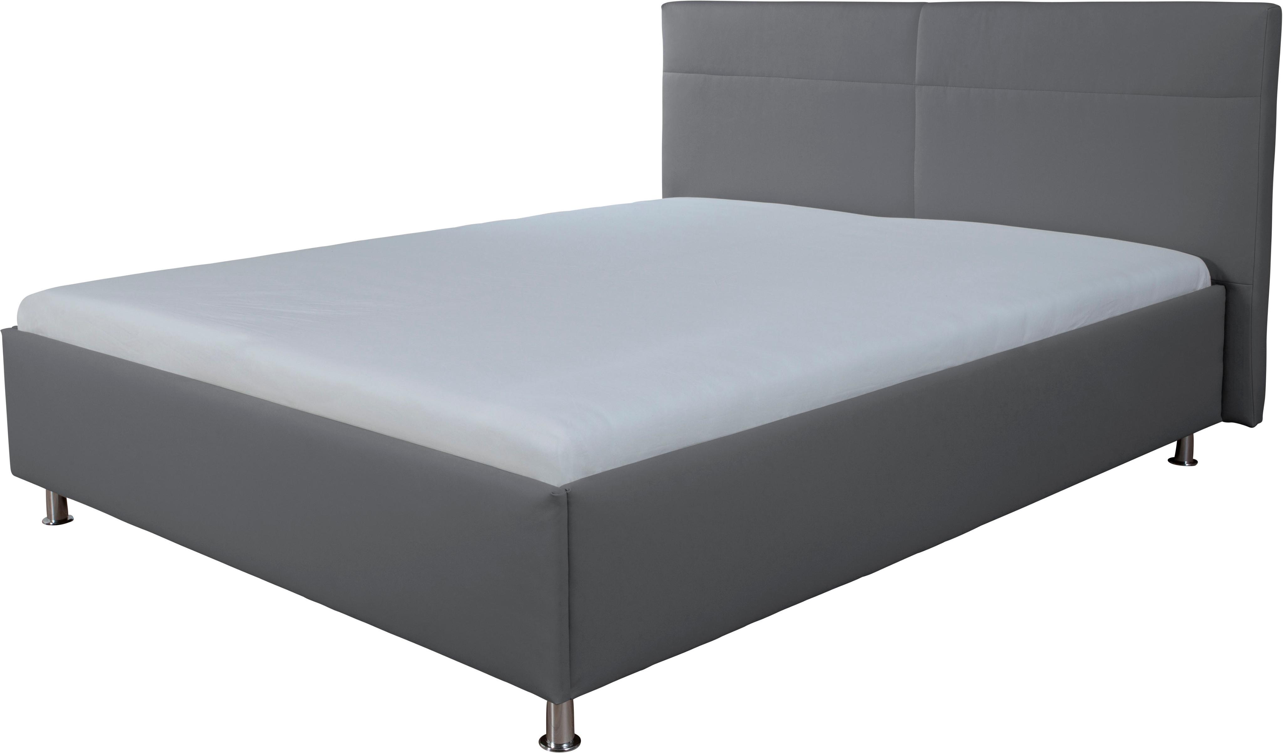 Polsterbett ALINA "Steven", grau (grau tls 39), B:158cm H:106cm L:210cm, Betten, Polsterbett, wahlweise mit Matratze und Lattenrost, in diversen Ausführungen