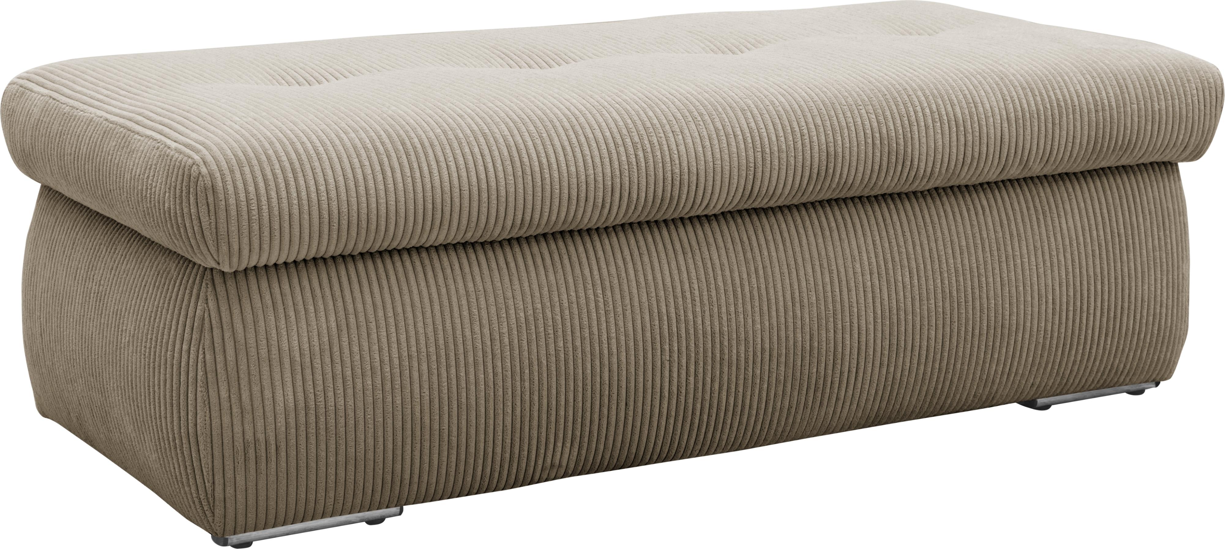 Hocker DOMO COLLECTION "NMoric", braun (schlamm), B:136cm H:43cm T:64cm, 100% Polyester, Hocker, Hocker, mit Stauraumfach, auch in Cord