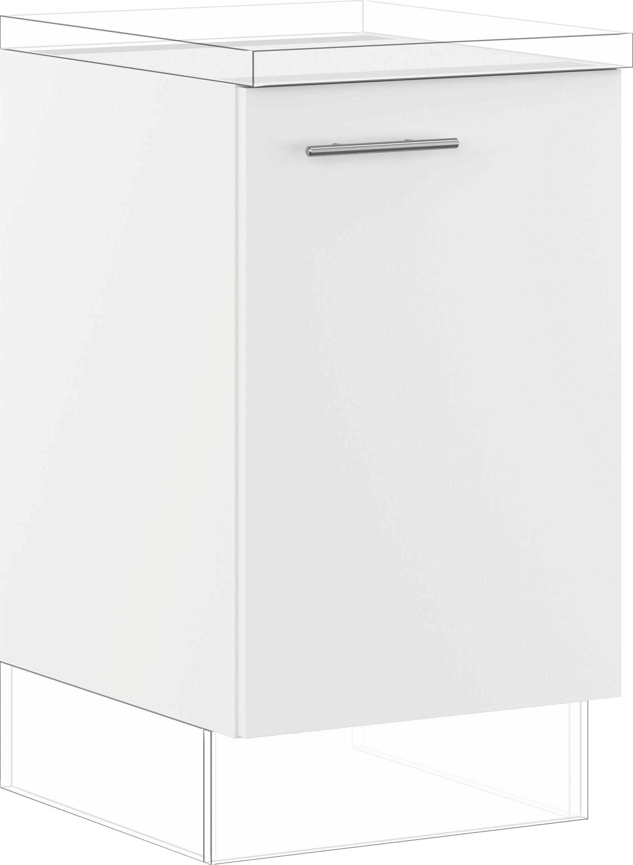 Unterschrank IMPULS KÜCHEN "Prag und Valencia", Breite/Höhe: 50/72,3 cm", weiß, B:50cm H:72,3cm T:57,6cm, Dekorfolie, Holzwerkstoff, Schränke, Unterschrank, vormontiert, mit Drehtür, mit verstellbaren Fachböden