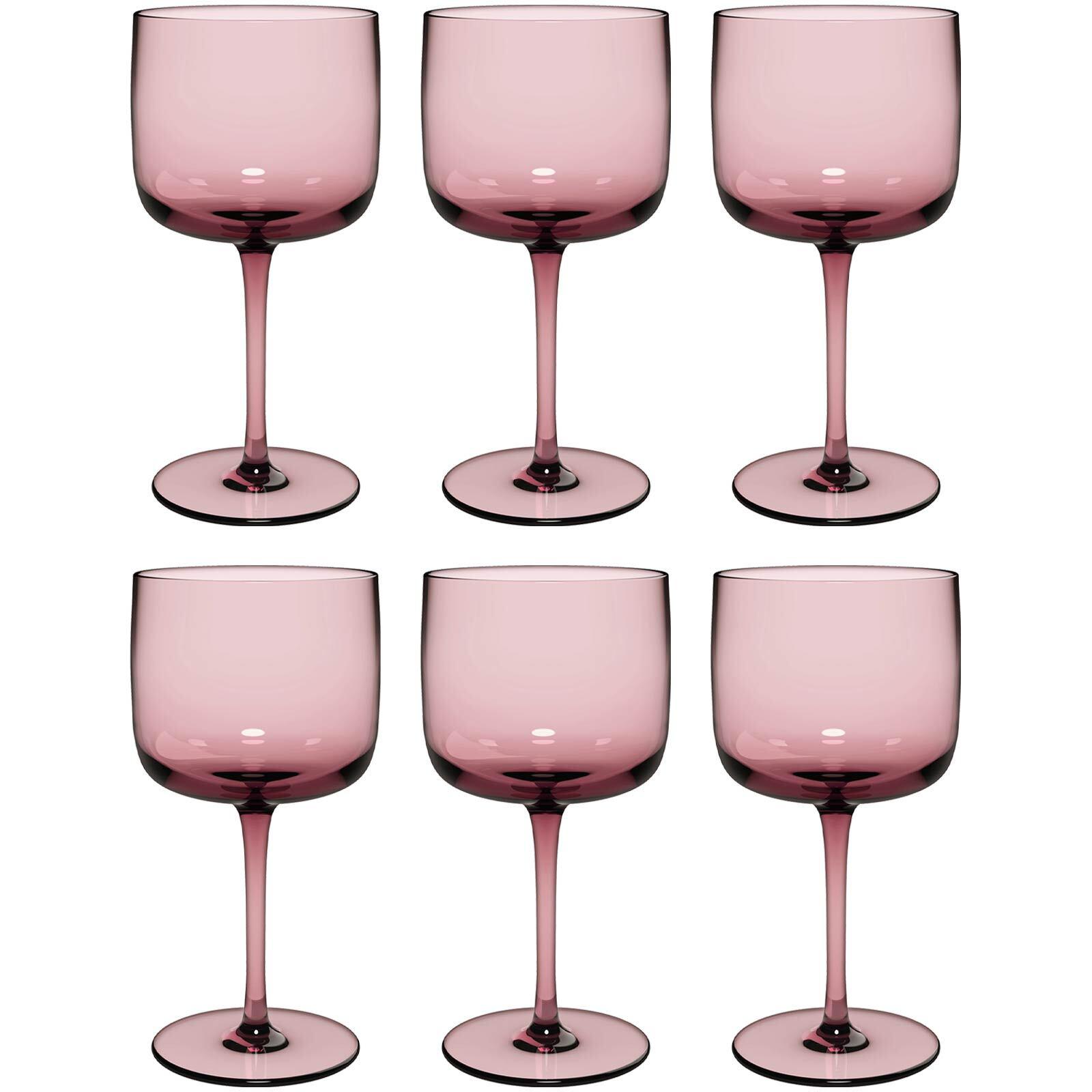 Weinglas "Weingläser Like Glass 270 ml 6er Set", pink (grape), 6 tlg., Glas, LIKE. BY VILLEROY & BOCH, Trinkgefäße, Weinglas