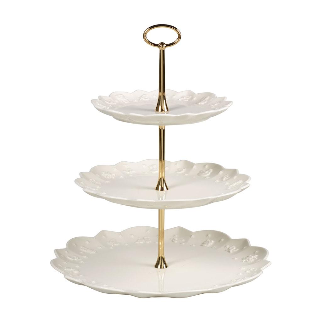 Etagere VILLEROY & BOCH "Etagere Toy's Delight Royal Classic ø 29,5 cm weiß", weiß, L:29,5cm, Porzellan, Servierplatten, Etagere