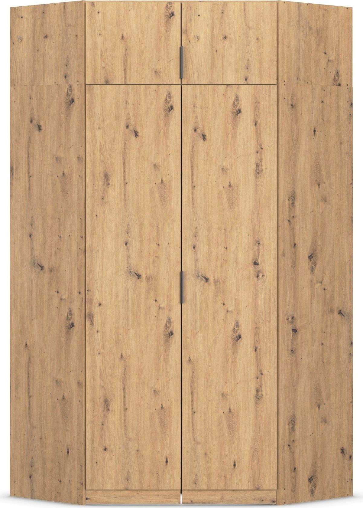 Kleiderschrank RAUCH "Eckschrank Schrank Ankleidezimmer Schlafzimmer Garderobe LAGOA", eiche artisan, B:117cm H:235cm T:117cm, Holzwerkstoff, Schränke, Kleiderschrank, voll ausgestattet viel Stauraum, optional mit Aufsatz MADE IN GERMANY