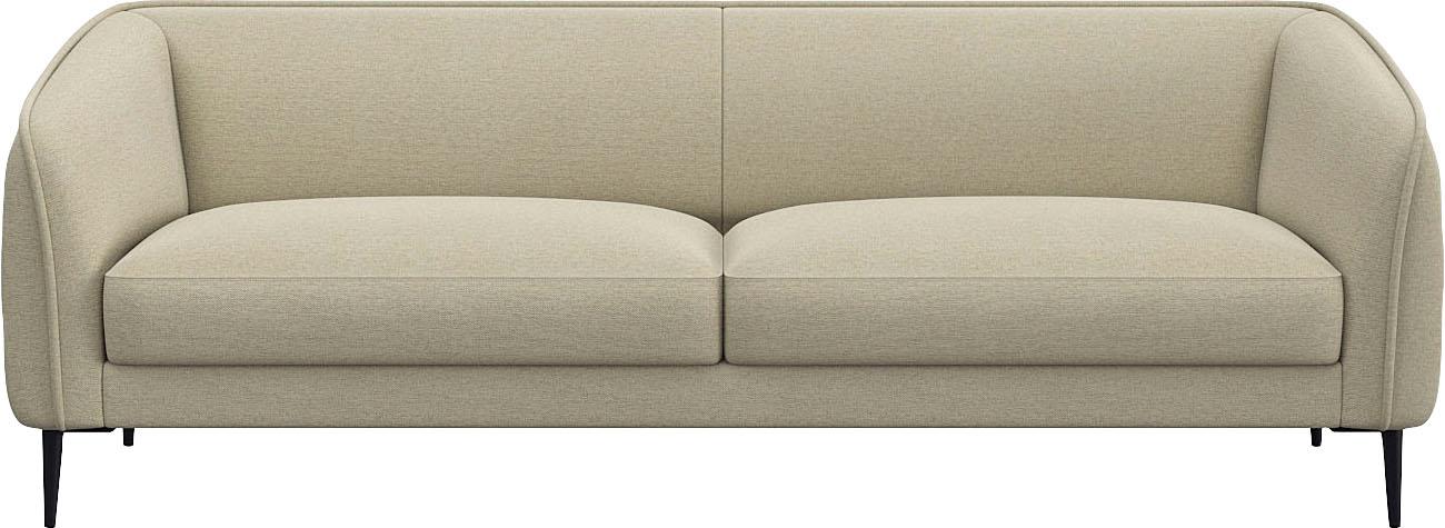3-Sitzer FLEXLUX "Belle Designsofa, Couch, bequem durch Kaltschaum im Sitz", beige (sandy beige), B:218cm H:74cm T:89cm, 100% Polyester, Sofas, 3-Sitzer, Skandinavisches Design, In hochwertiger Verarbeitung