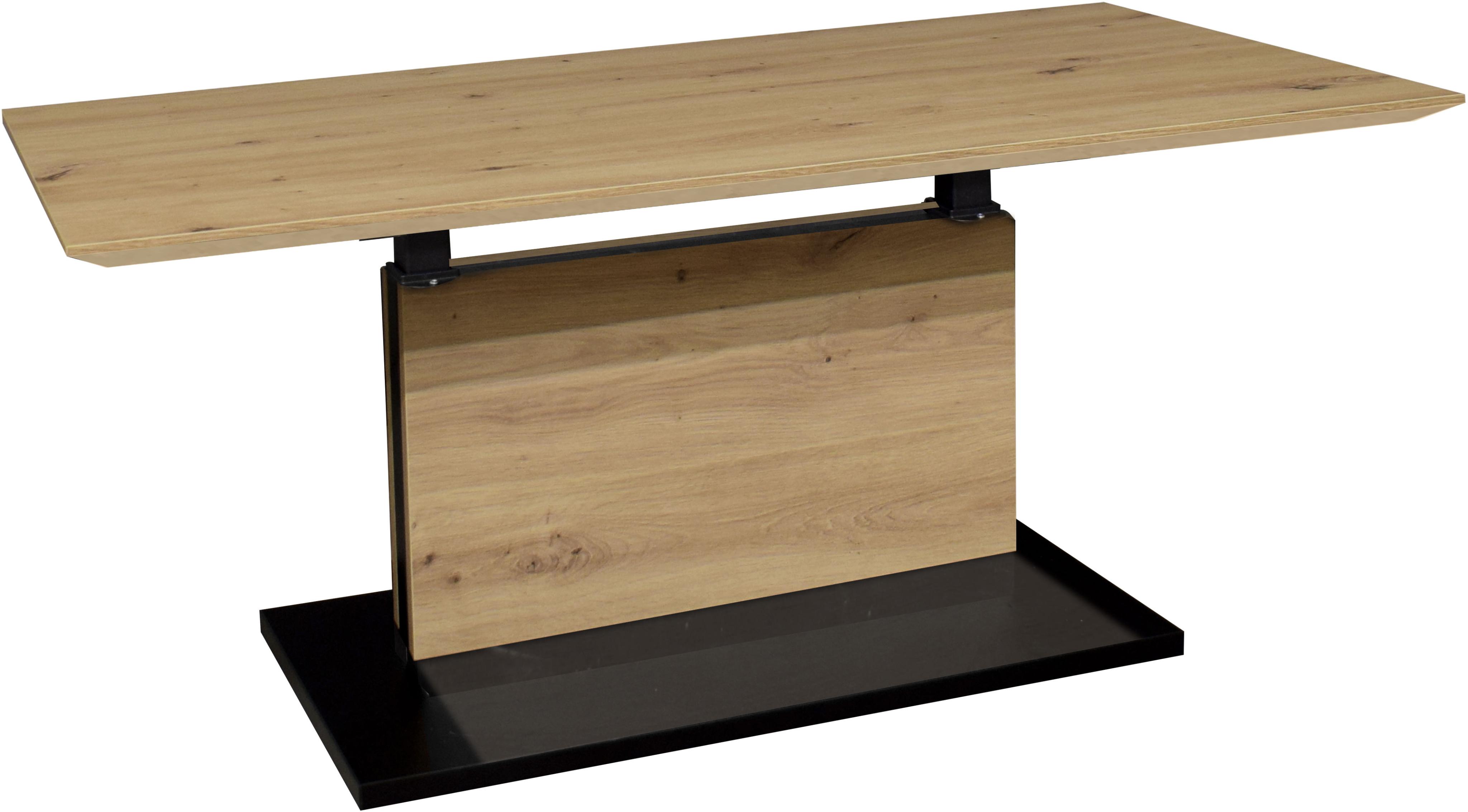 Couchtisch MÄUSBACHER "Faro", vulkanschwarz supermatt, asteiche, vulkanschwarz supermatt, asteiche, B/H/T: 110cm x 67cm x 60cm, Tische, Couchtisch, Faro Couchtisch, höhenverstellbar von 48-67 cm, Breite 110 cm