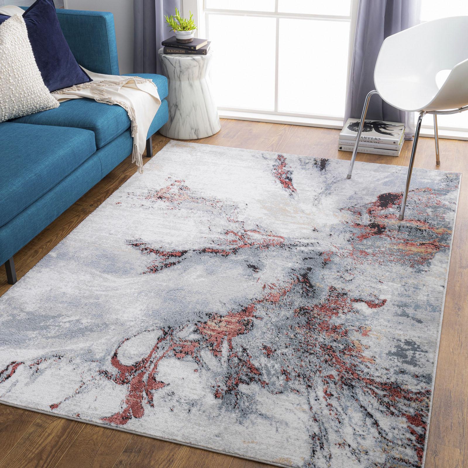 Teppich LIVABLISS "NEW YORK", grau, B:160cm H:10mm L:220cm, Kunstfaser, Polyester, Teppiche, Teppich, Moderner Designerteppich in Marmor Optik, Kurzflor Wohnzimmerteppich