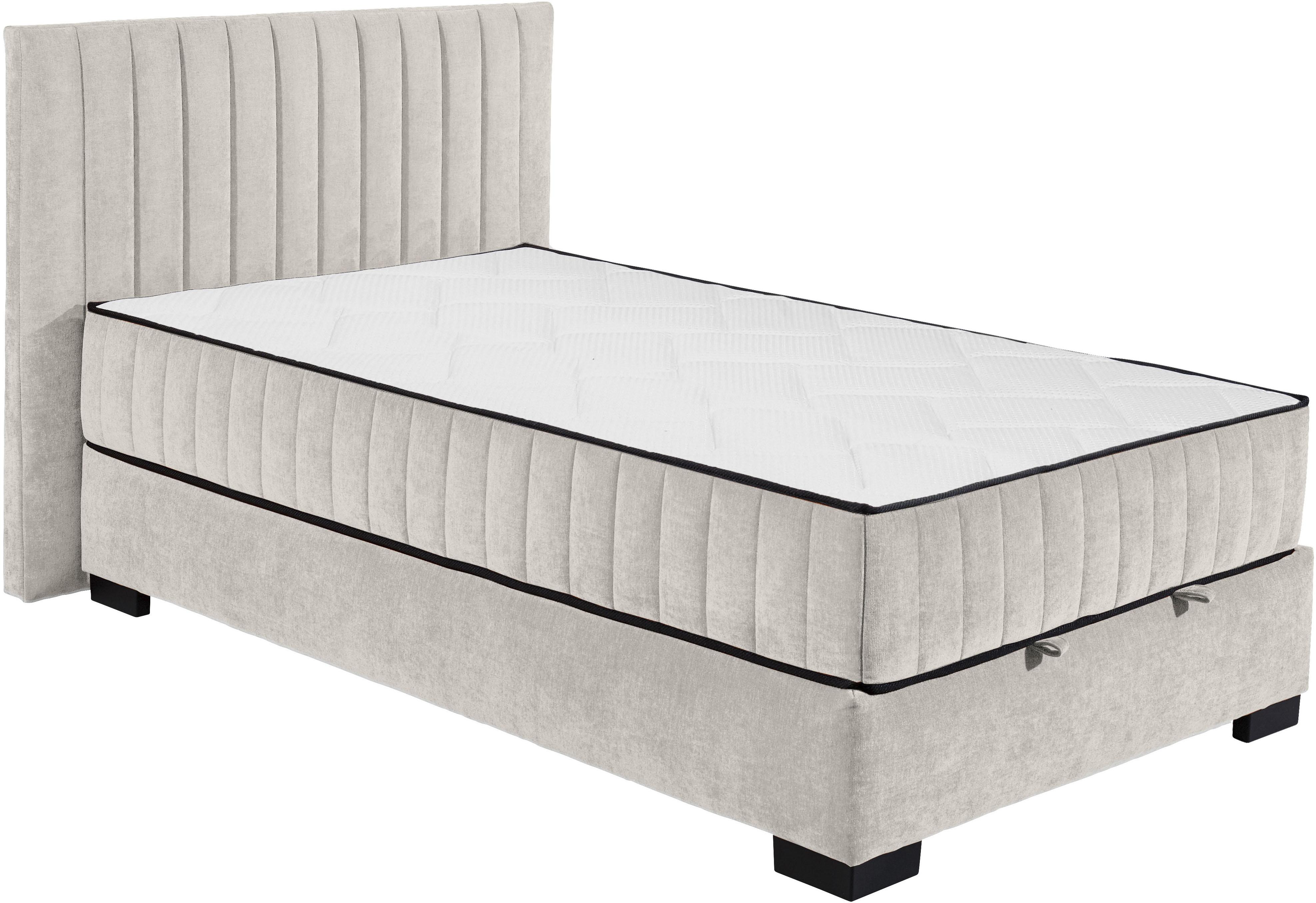 Boxbett ED EXCITING DESIGN "Nagol", beige, B:145cm L:214cm, 100% Polyester, Komplettbetten, Boxbett, mit Bettkasten, mit Wendematratze, erhältlich in verschiedenen Breiten