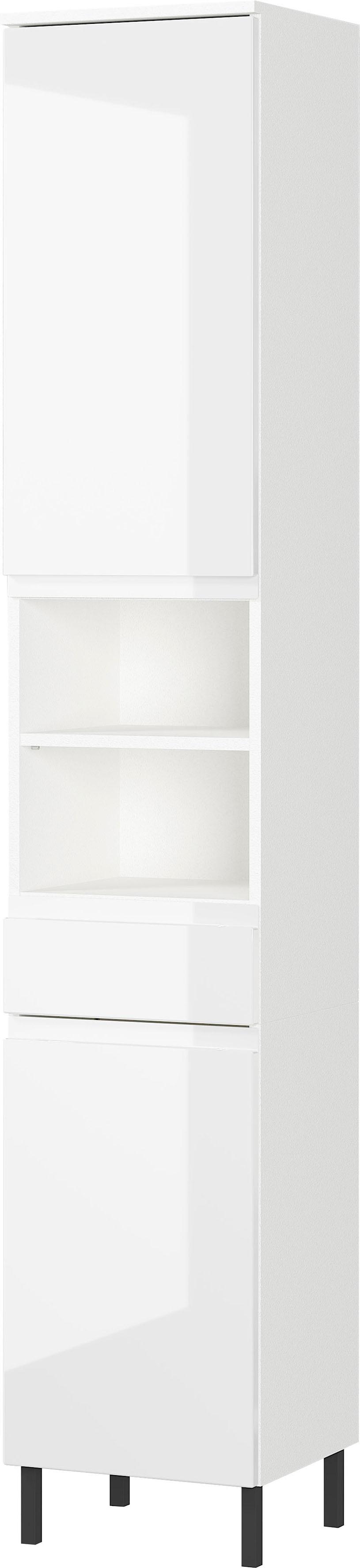 Hochschrank GERMANIA "Scantic", weiß, B:34cm H:190cm T:34cm, Holzwerkstoff, MDF, Schränke, Hochschrank, mit griffloser Optik