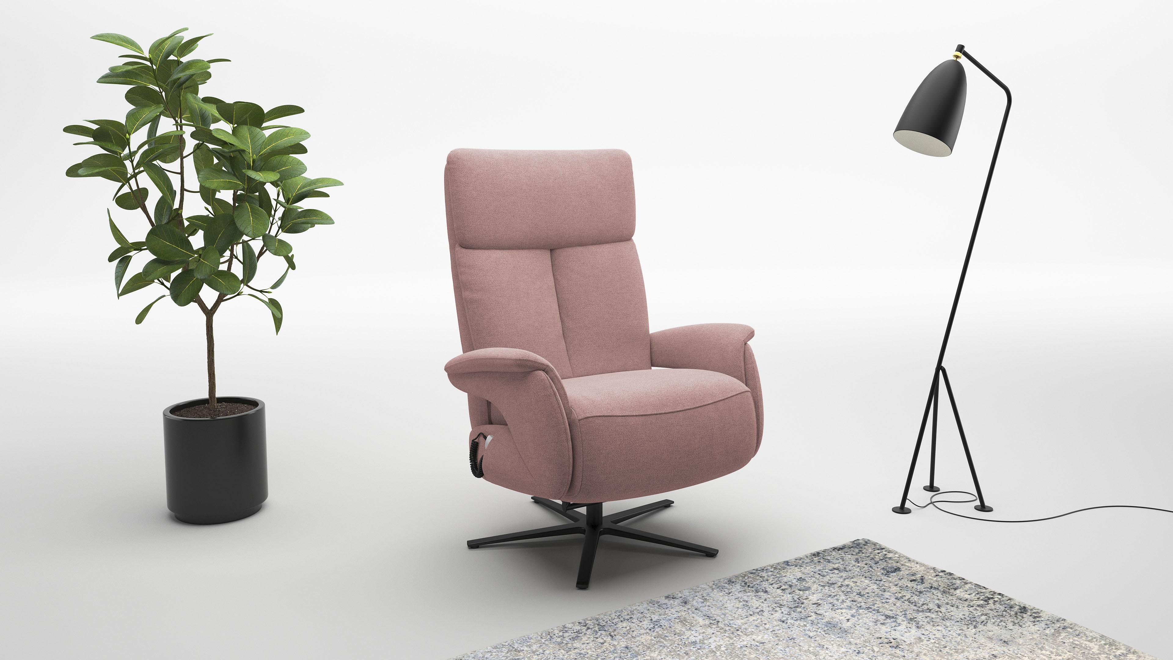 TV-Sessel SIT & MORE "Triple Seven Xtra large, bis 200kg belastbar, mit Herz-Waage Funktion", rosa (rose), B:86cm H:115cm T:86cm, 95%Polyester 5%Polyamid, Sessel, TV-Sessel, inkl. Kopfteil- & Drehfunktion, wahlweise mit Akku und Aufstehhilfe