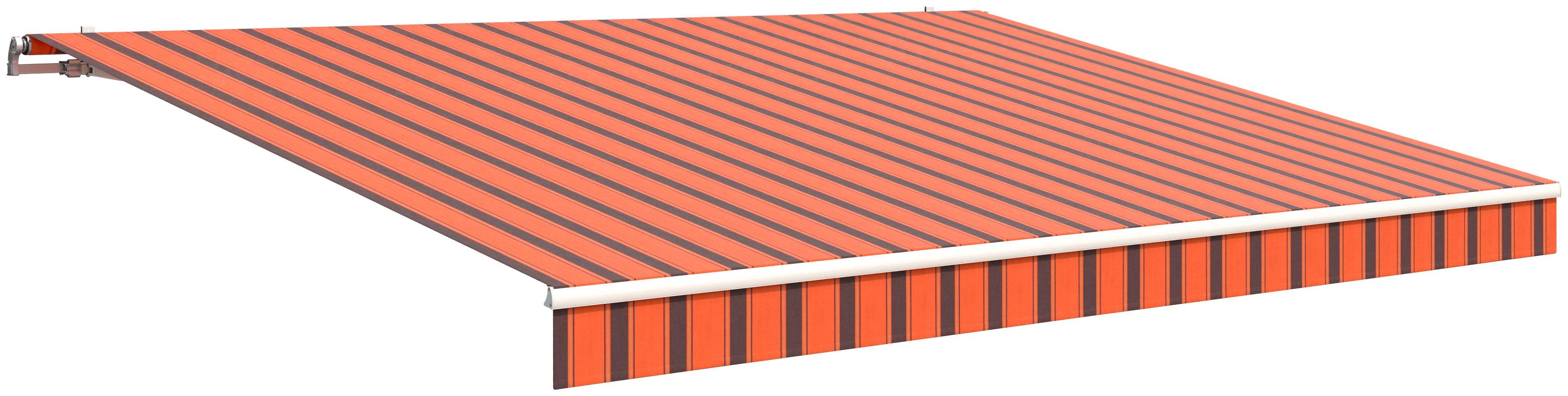 Gelenkarmmarkise WISMAR "Classic", orange (orange, braun), B:600cm H:25cm, Polyacryl, Markisen, Gelenkarmmarkise