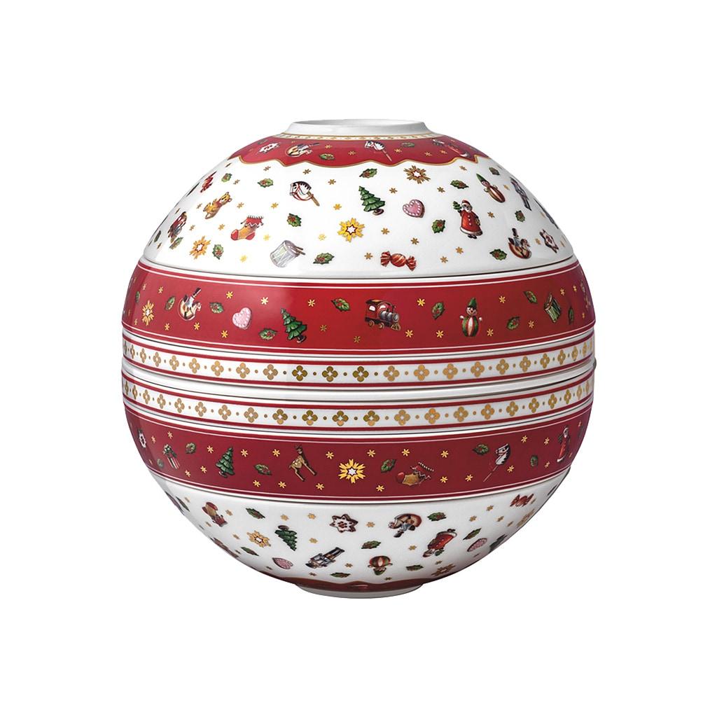 Geschirr-Set VILLEROY & BOCH "La Boule Dinner-Set Toy's Delight rot", rot, 7 tlg., Porzellan, Geschirr-Sets, Geschirr-Set
