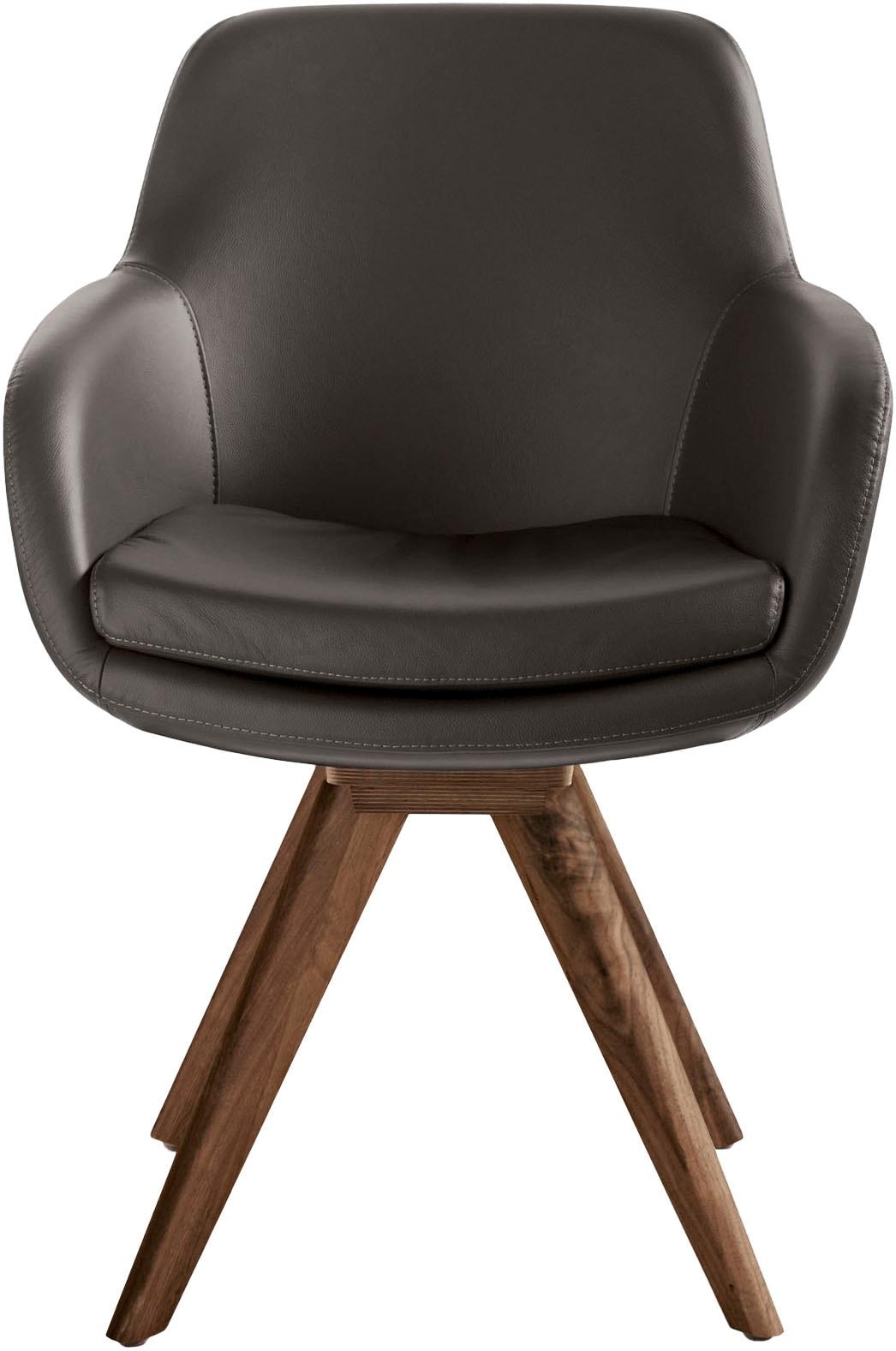 Esszimmerstuhl MUSTERRING "Tavia", braun (dunkelbraun, wild, nussbau), B:62cm H:86cm T:66cm, Stühle, Esszimmerstuhl, Stativgestell Wildnussbaum, Drehfunktion optional, diverse Farben