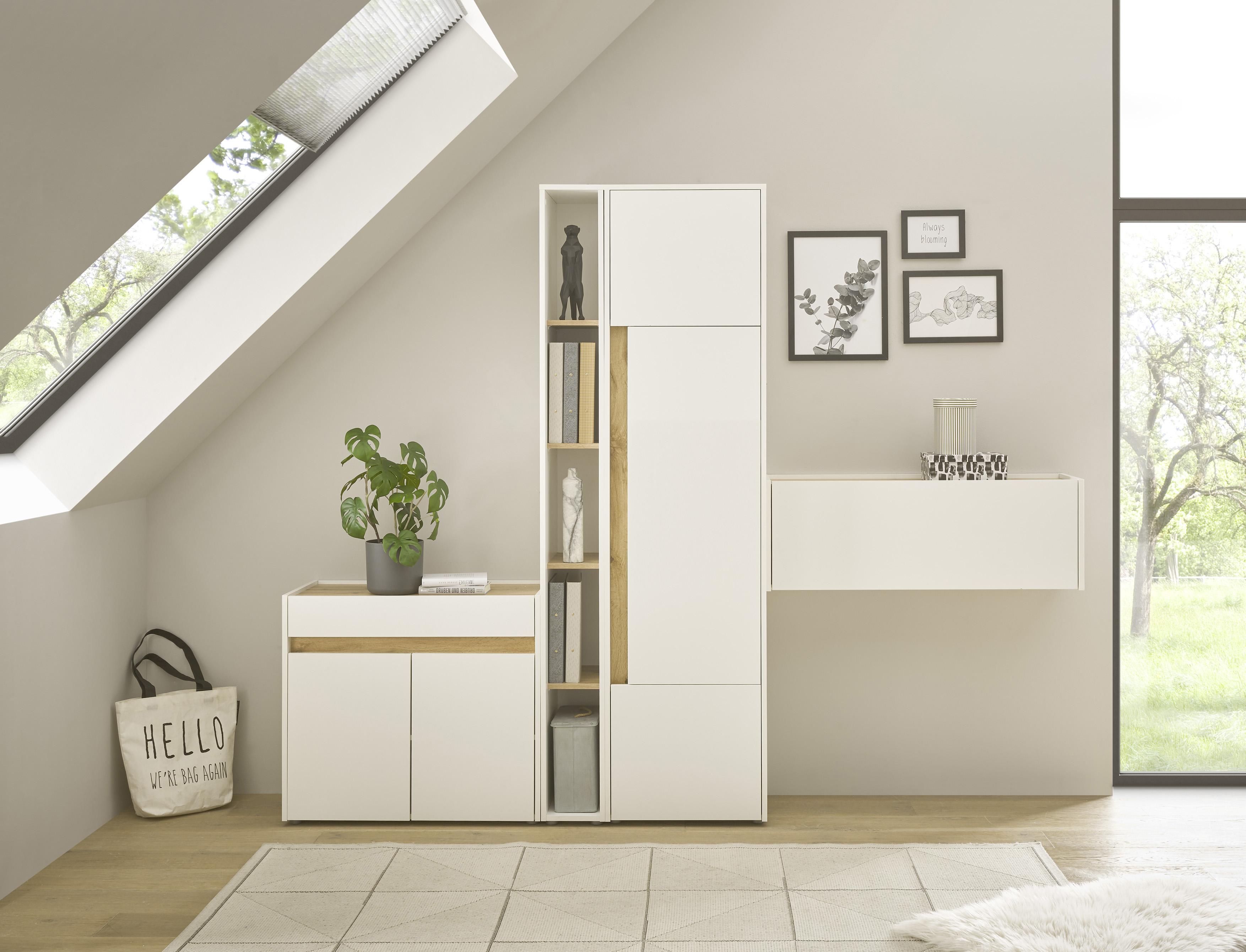 Büromöbel-Set HOME AFFAIRE "CiTY/GiRON", weiß, B:250cm H:200cm T:40cm, Arbeitsmöbel-Sets, Büromöbel-Set