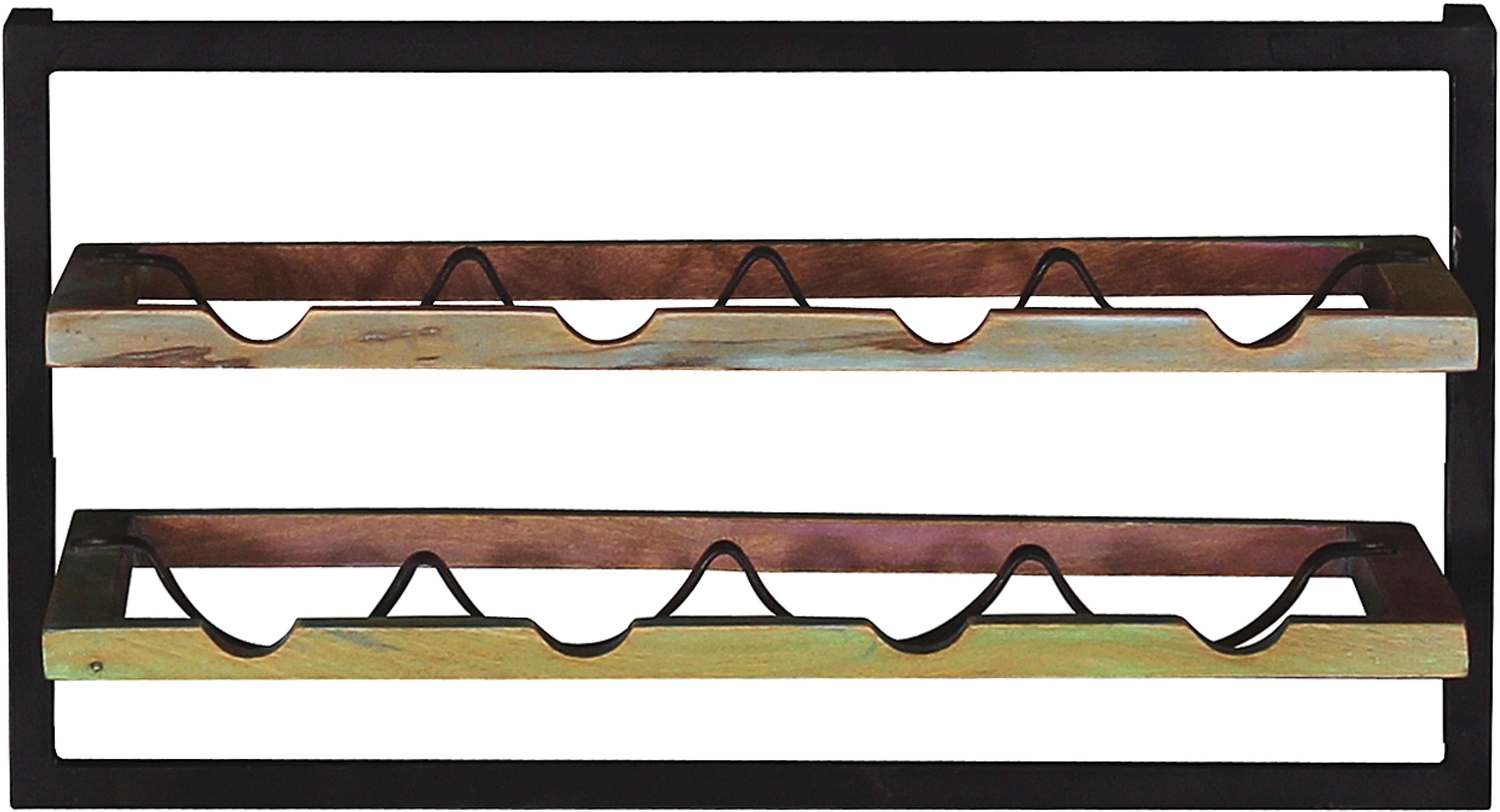 Wandregal SIT "Riverboat", bunt (schwarz, bunt), B:65cm H:35cm T:25cm, Massivholz, Metall, Regale, Wandregal