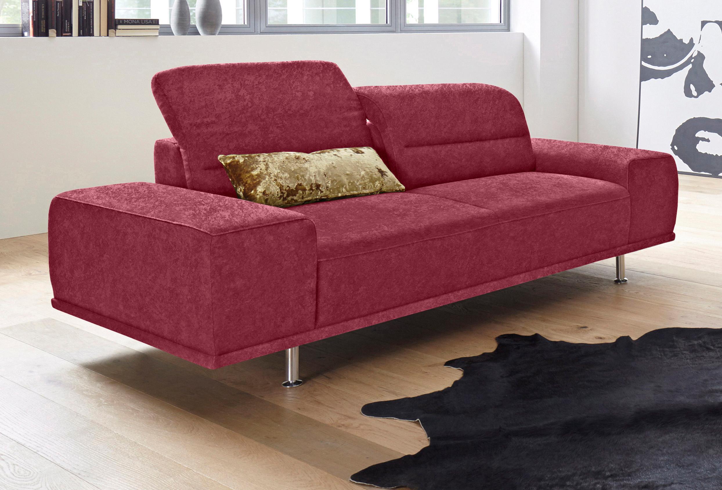 3-Sitzer SIT & MORE "Mariola", rot (bordeaux), B:212cm H:93cm T:130cm, Luxus-Microfaser (100% Polyester);Struktur (100% Polyester);Luxus-Microfaser ALTARA NUBUCK (100% Polyester), Sofas, 3-Sitzer, mit Federkern, inklusive Sitztiefenverstellung