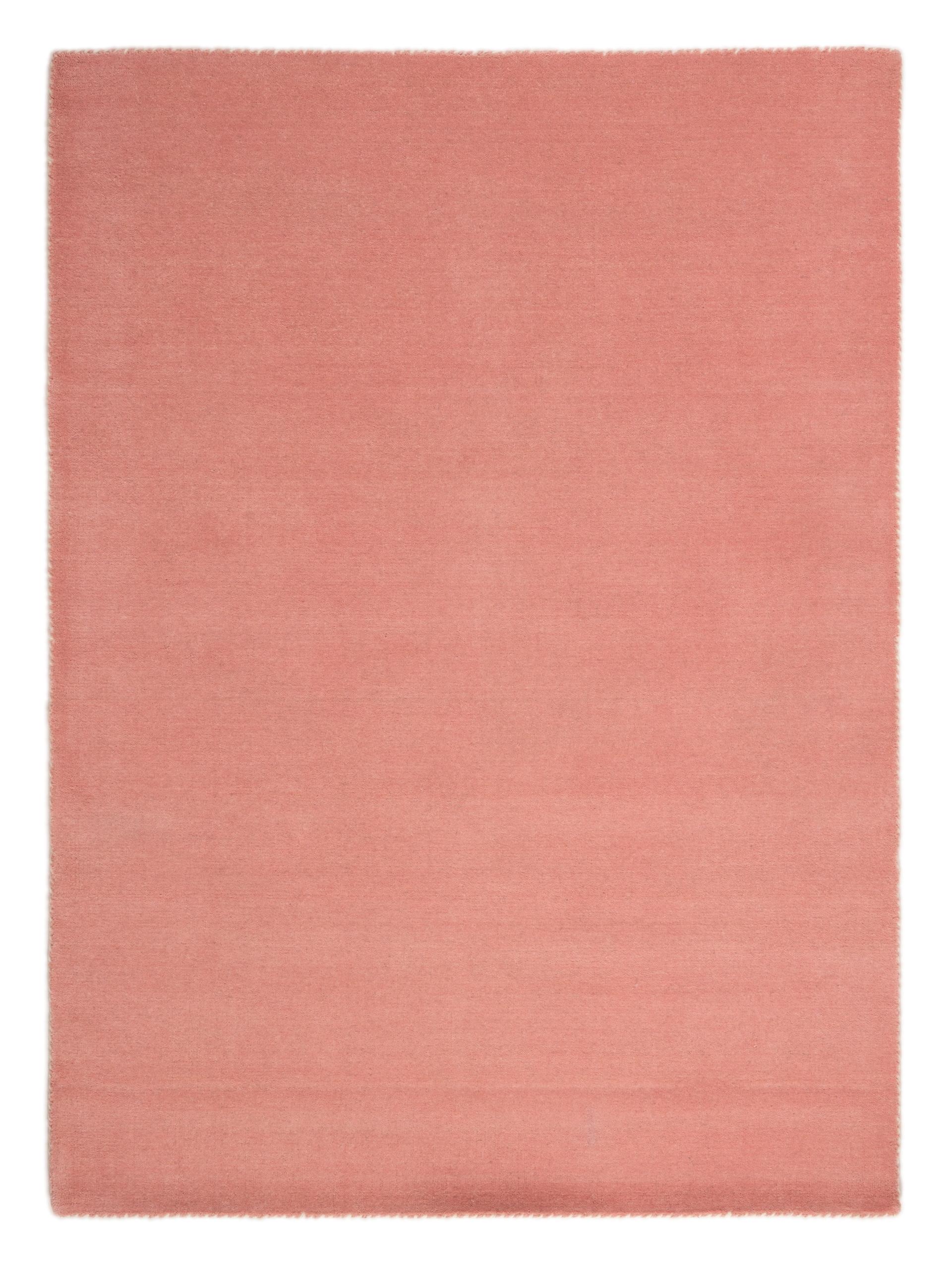 Wollteppich CARPETFINE "Gabbeh Lola Uni", rosa, B:200cm H:14mm L:290cm, Wolle, Teppiche, Wollteppich, mit natürlichem Pflanzenmaterial von Hand gewebt, auch in Rund
