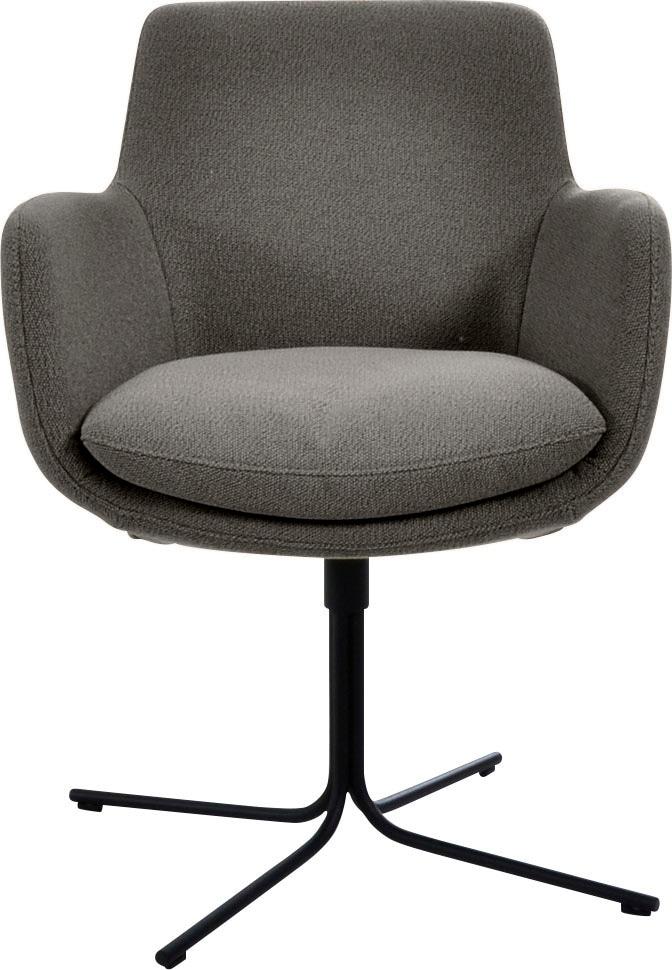 Drehstuhl K+W KOMFORT & WOHNEN "Pego", braun (schlamm 72), B:59cm H:84cm T:65cm, Stühle, Drehstuhl, filigranem 4-Fuß-Gestell in schwarz