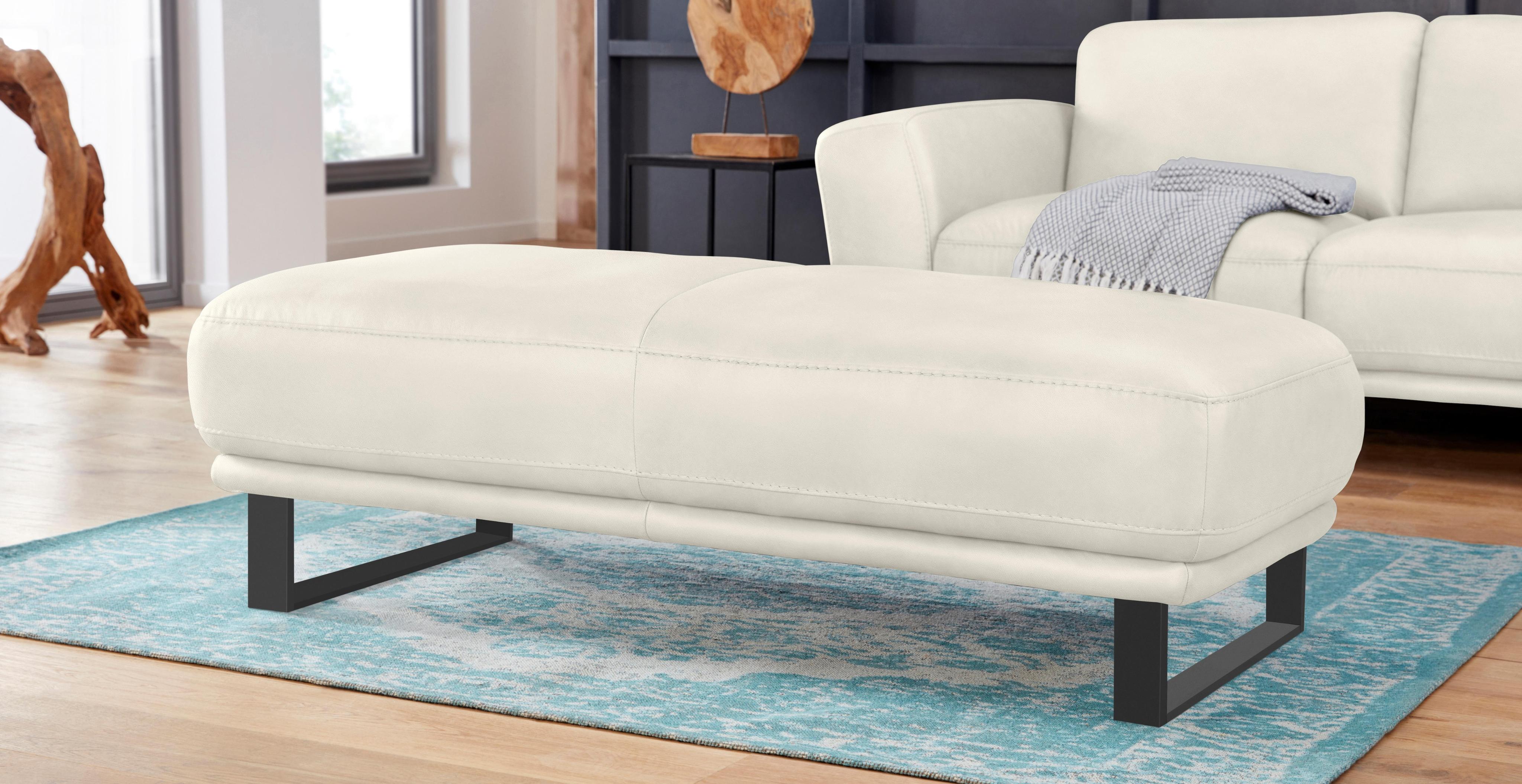 Hocker W.SCHILLIG "montanaa", weiß (weiß z59), B:141cm H:42cm T:61cm, Hocker, Hocker, mit Metallkufen in Schwarz pulverbeschichtet, Breite 141 cm