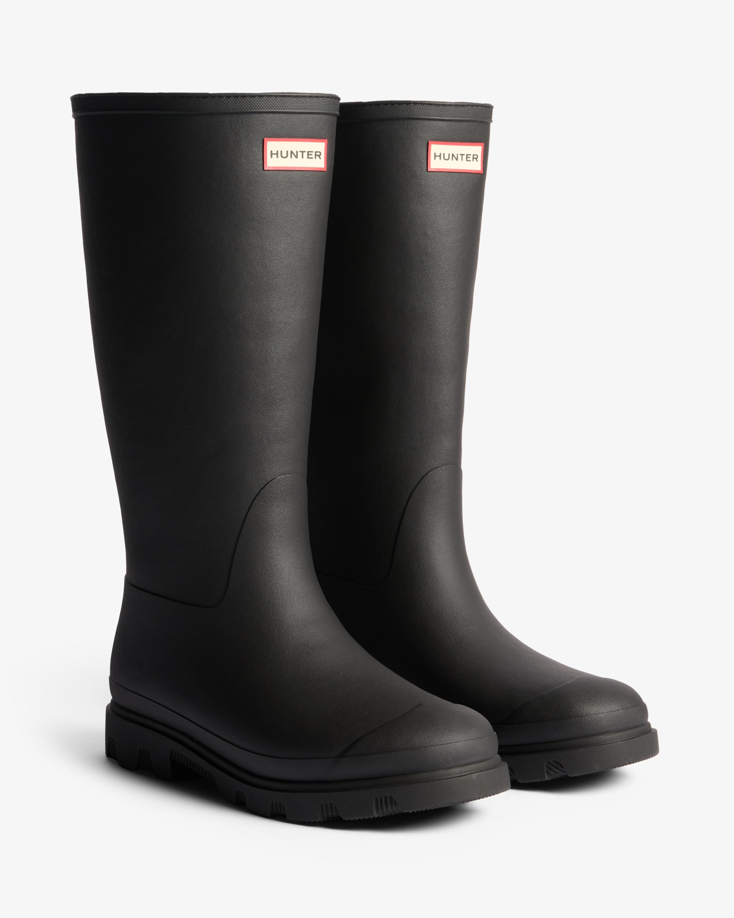 Gummistiefel HUNTER "UNISEX DOWNPOUR TALL INSULATED BOOT", Damen, Gr. 42, schwarz, Synthetik, Schuhe Gummistiefel, wasserdichte Winterschuhe, Snowboots, gefüttert