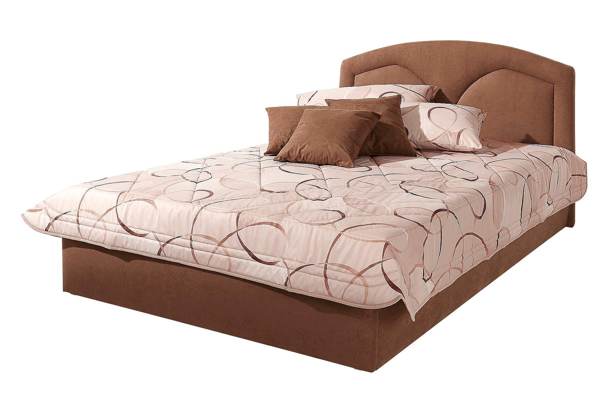 Polsterbett, braun, B:192cm L:212cm, Bezug Bett: Microfaser (100% Polyester);Bonnell-Federkernmatratze: 51% Polypropylen, 39% Polyester und 10% Baumwolle;Kaltschaummatratze: 100% Polyester, Bezug abnehm- und waschbar bis 60C, WESTFALIA SCHLAFKOMFORT, Betten, Polsterbett, inkl. Bettkasten bei Ausführung mit Matratze