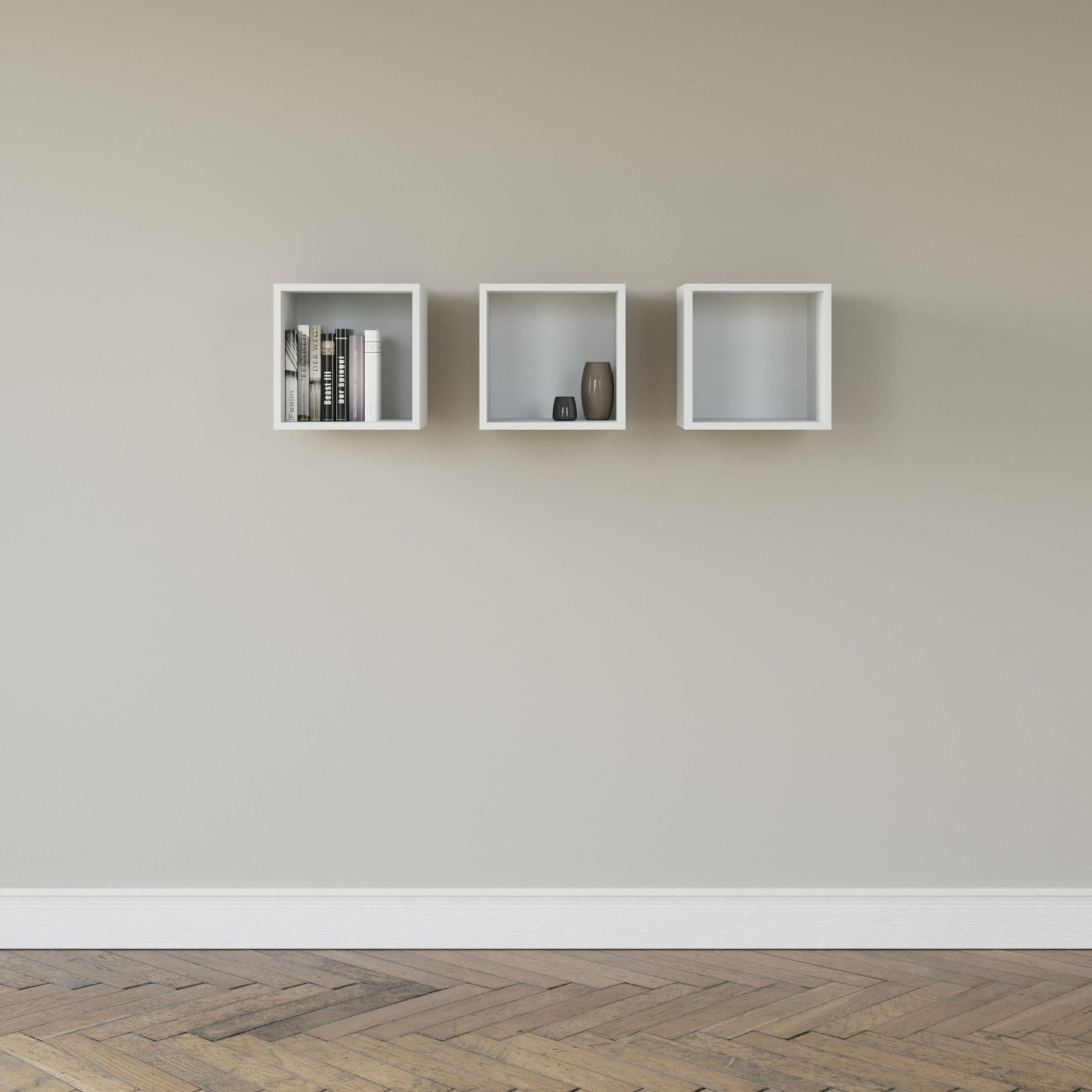 Hängeregal "Chicago", weiß (weiß matt), B:32cm H:32cm T:32cm, Holzwerkstoff, SET ONE BY MUSTERRING, Regale, Hängeregal