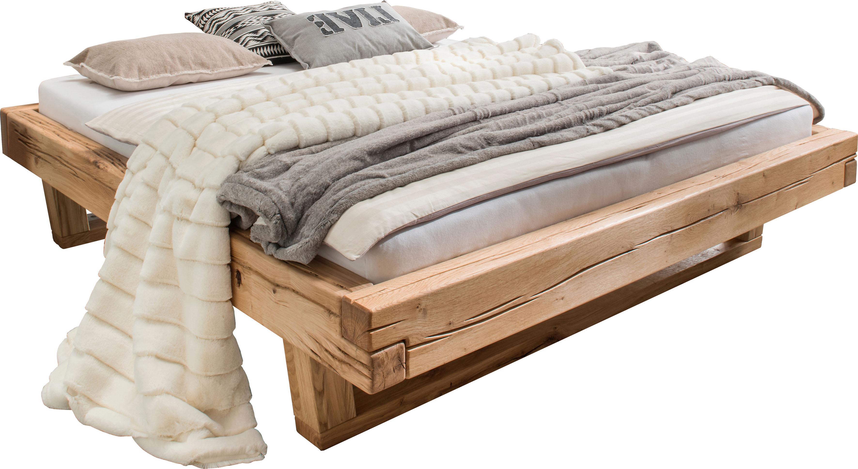 Massivholzbett HOME AFFAIRE "Ultima, hohe Belastbarkeit, Futonbett ohne Kopfteil", beige (natur), B:198cm L:218cm, Betten, Massivholzbett, aus Eiche oder Fichte, FSC-zertifiziert, in vielen Breiten