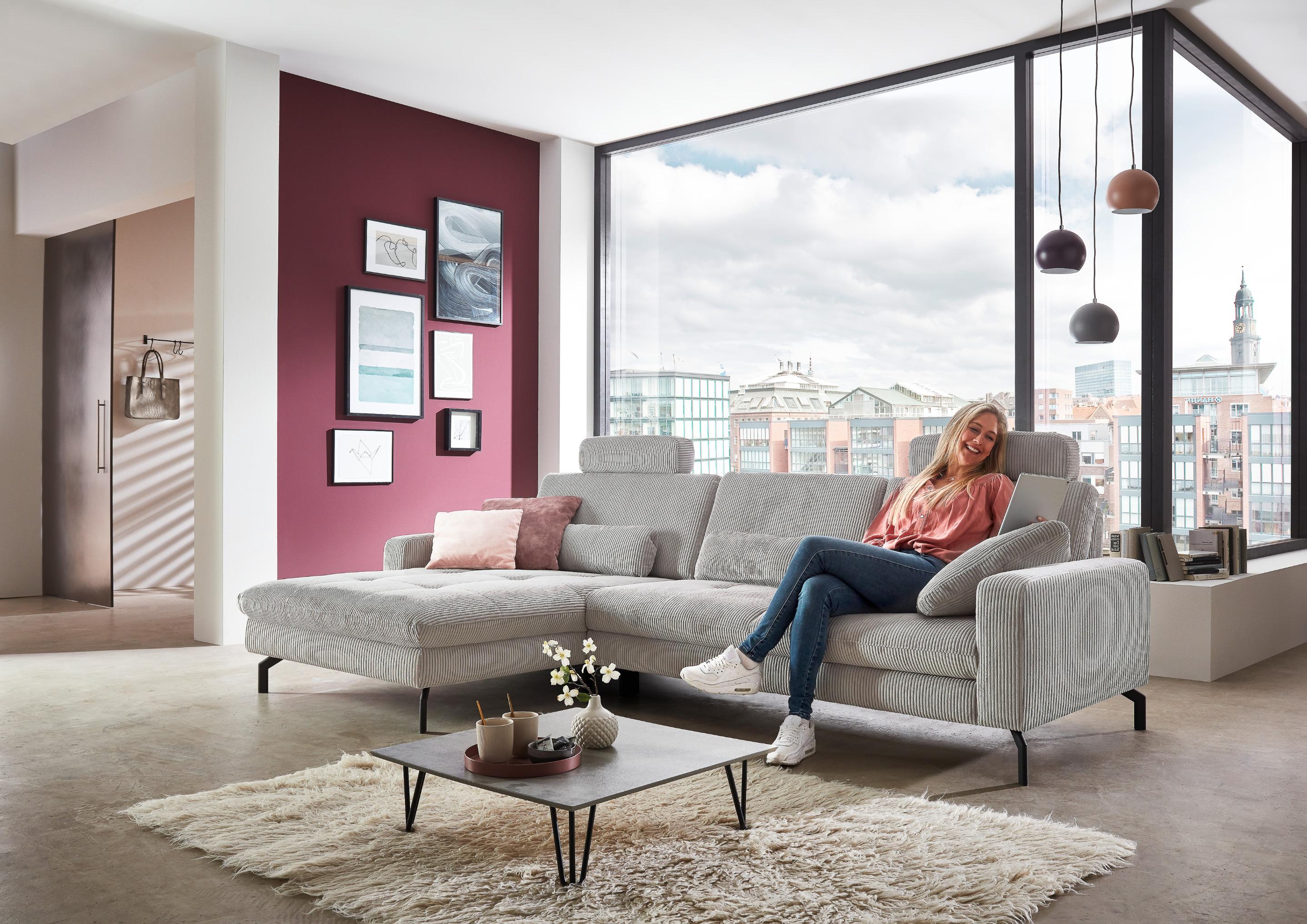 Ecksofa DIE PLANBAR "MP-IN20110 L-Form mit Federkern-Polsterung", grau, B:302cm H:87cm T:178cm, 100% Polyester, Sofas, Ecksofa, optional mit Funktionen erhältlich