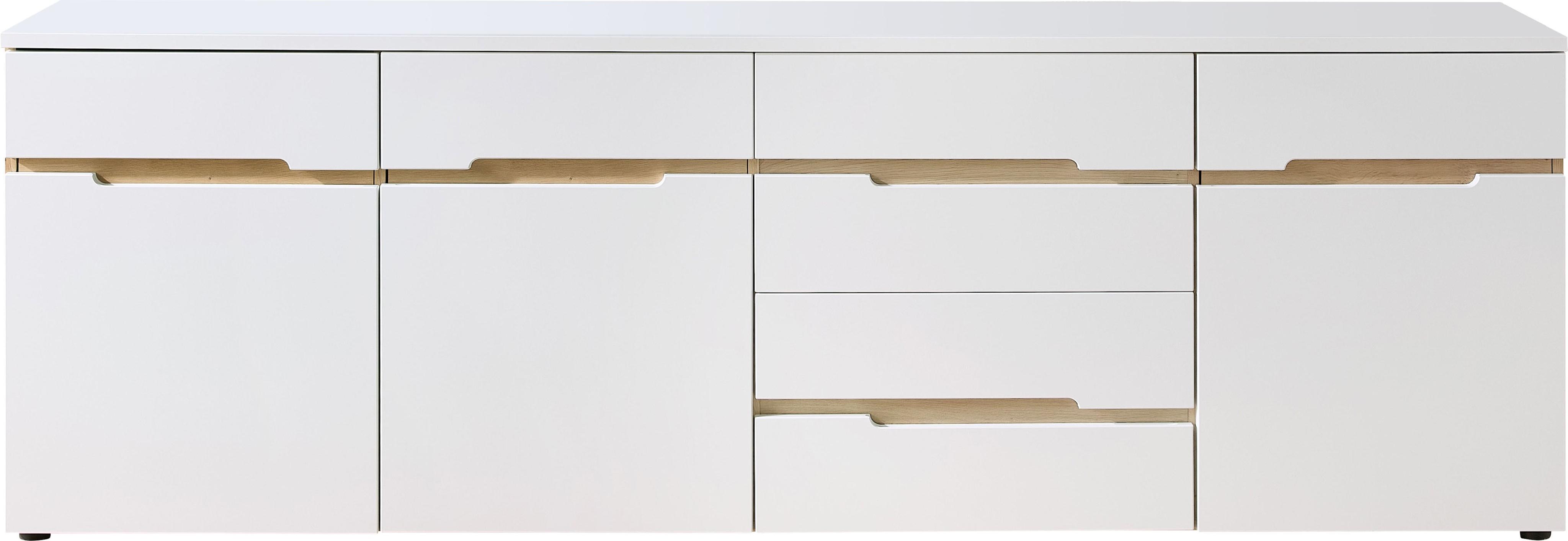 TV-Board INNOSTYLE "TV-Board Memphis, 230x76x44cm (B/H/T)", weiß, B:230cm H:76cm T:44cm, Holzwerkstoff, MDF, Sideboards, TV-Board, 3 türige, 4 Schubladen, 5 Böden