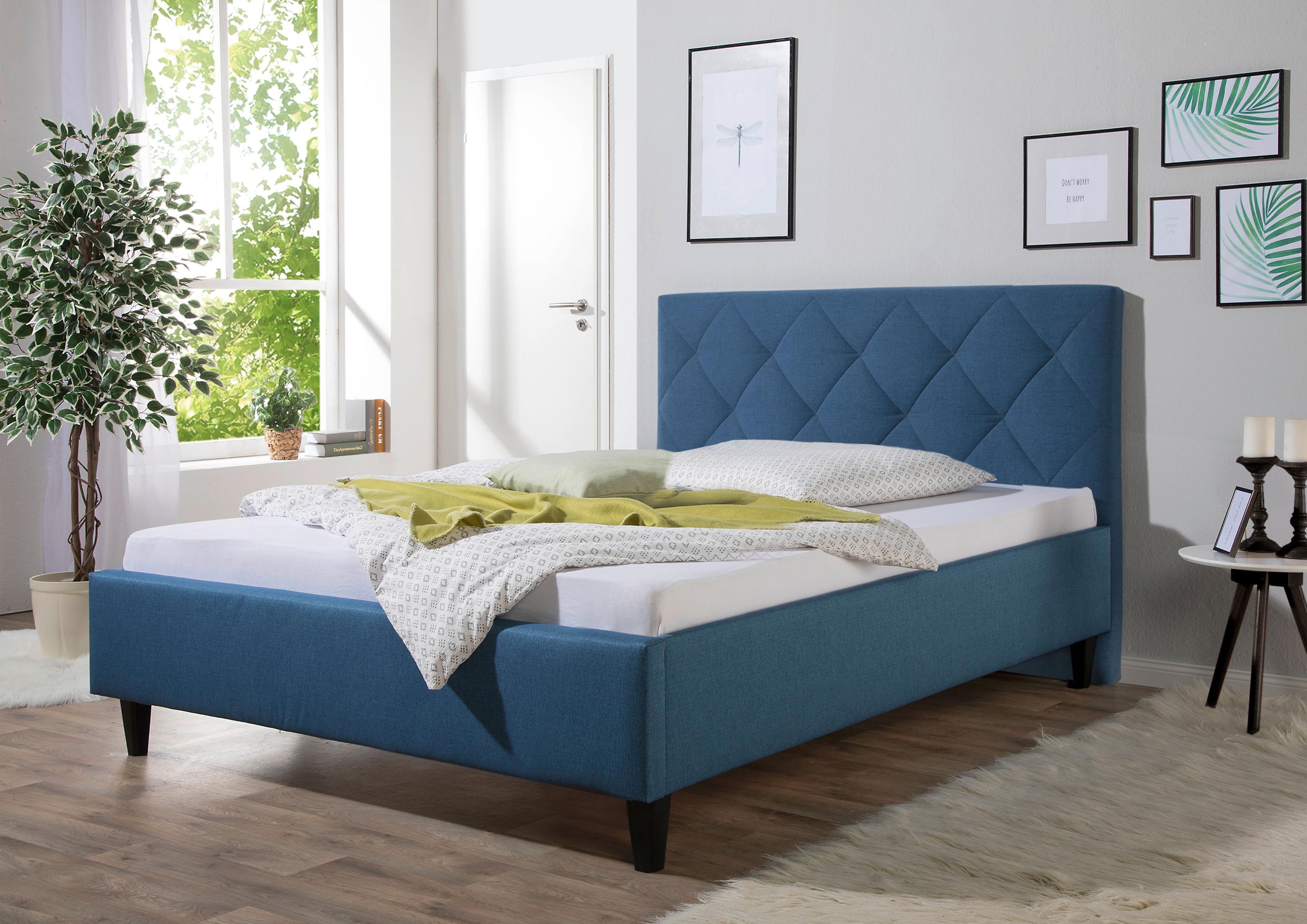 Polsterbett MAINTAL "Rexburg", blau, B:147cm H:107cm L:212cm, Betten, Polsterbett, Bettseiten zerlegt, ohne Bettkasten