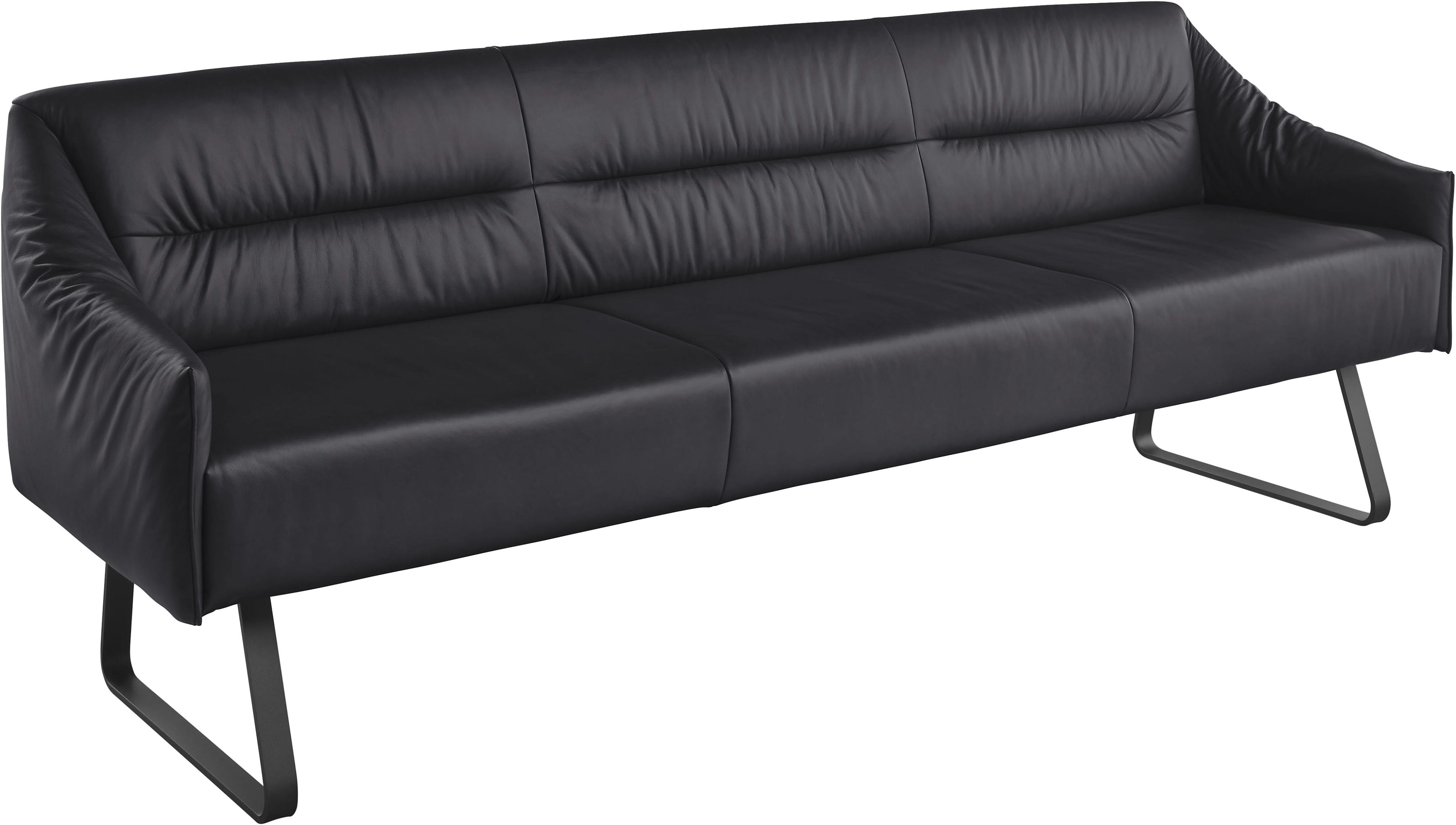 Essbank MUSTERRING "JustB SP500", blau (night blau), B:262cm H:86cm T:70cm, Sitzbänke, Essbank, Metallkufe schwarz, verschiedene Farben, Breite 220 oder 250 cm