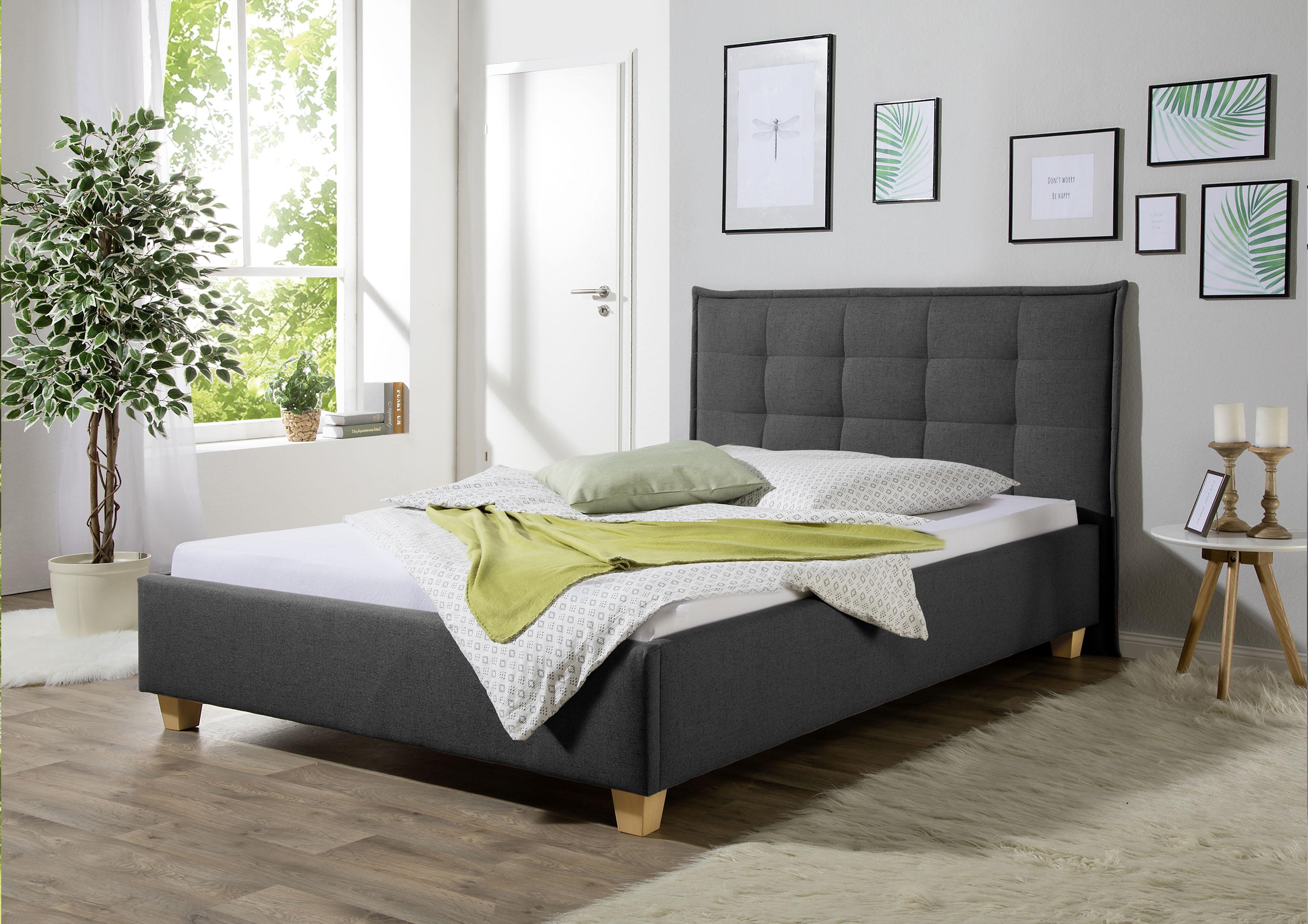 Polsterbett MAINTAL "Retlaw", grau (anthrazit), B:158cm H:105cm L:213cm, Betten, Polsterbett, Bettseiten zerlegt, ohne Bettkasten