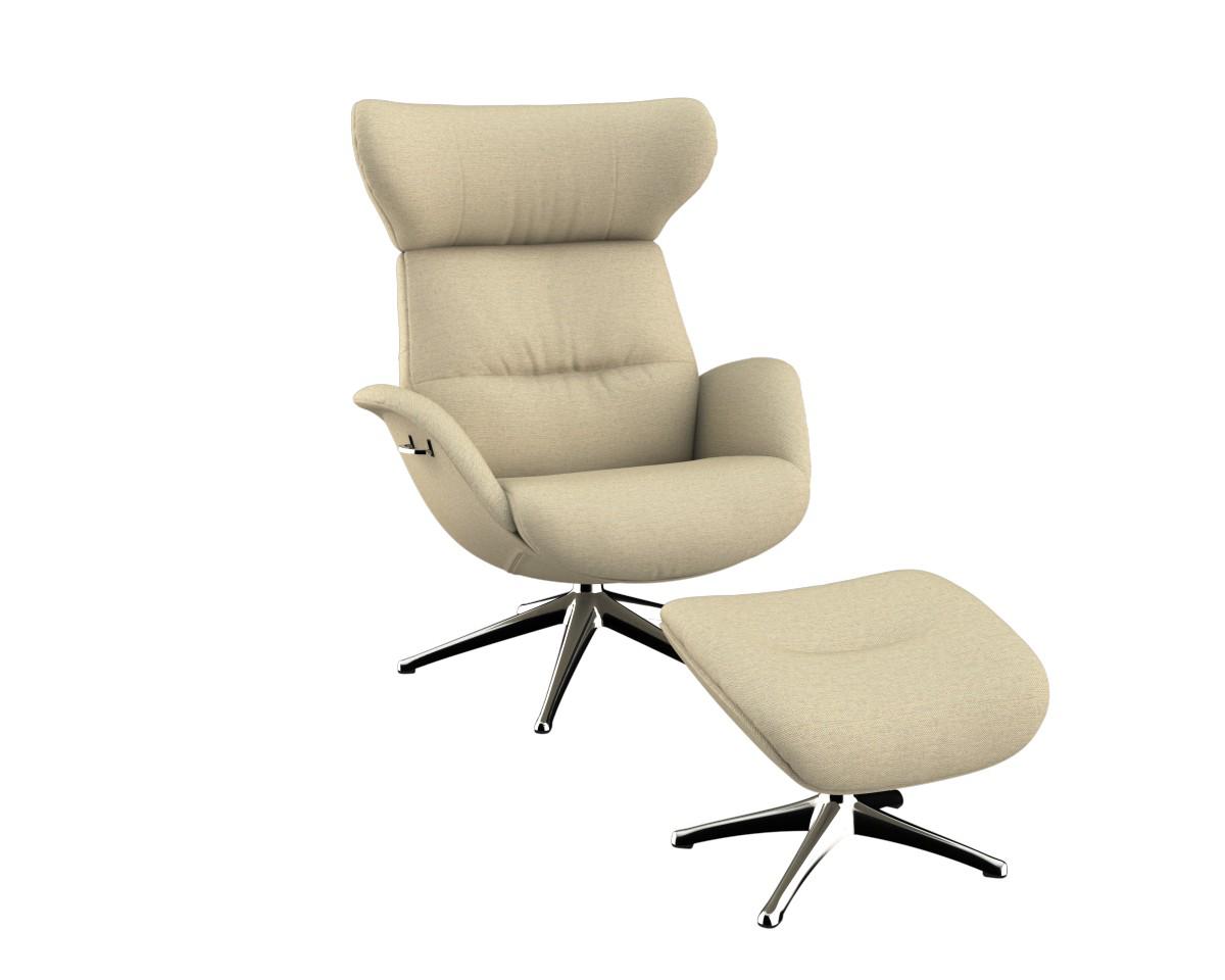 Relaxsessel FLEXLUX "Fernsehsessel More, ergonomisch, drehbar, robuster Fuß, Scandi", beige (sandy beige), B:90cm H:107cm T:89cm, 100% Polyester, Sessel, Relaxsessel, Premium Komfort, Rücken- und Kopfteilverstellung, Drehbar, Fuß Alu