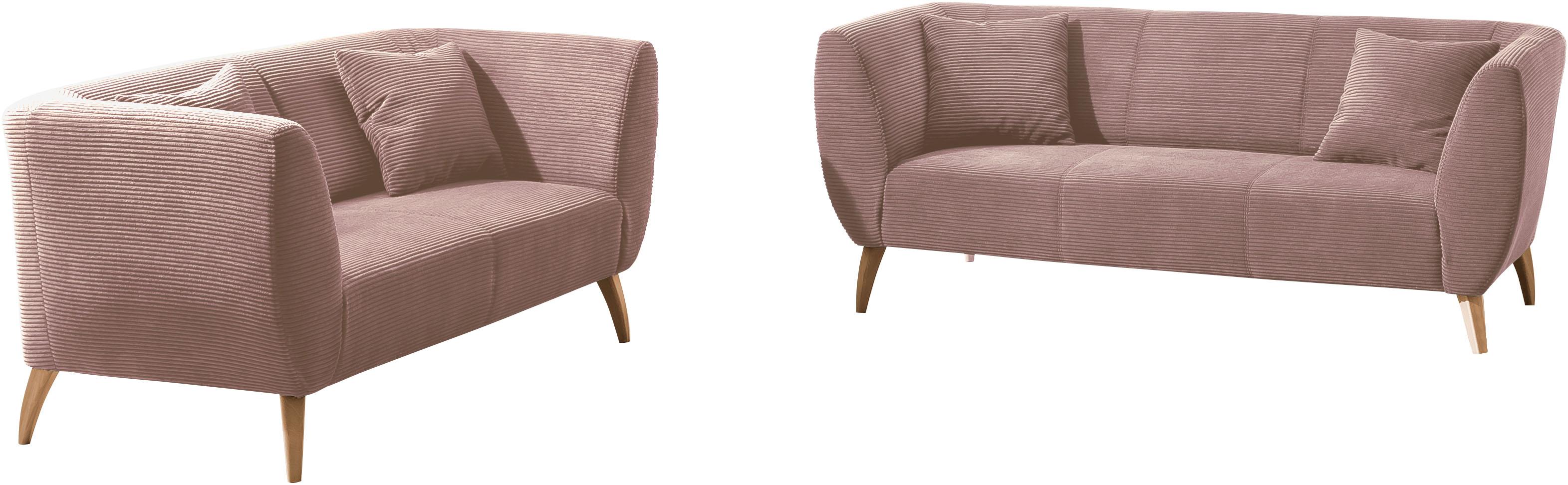 Polstergarnitur HOME AFFAIRE "Colori", rosa (rosa, rosa), H:83cm T:88cm, 100% Polyester, Sitzmöbel-Sets, Polstergarnitur, auch als Loveseat erhältlich