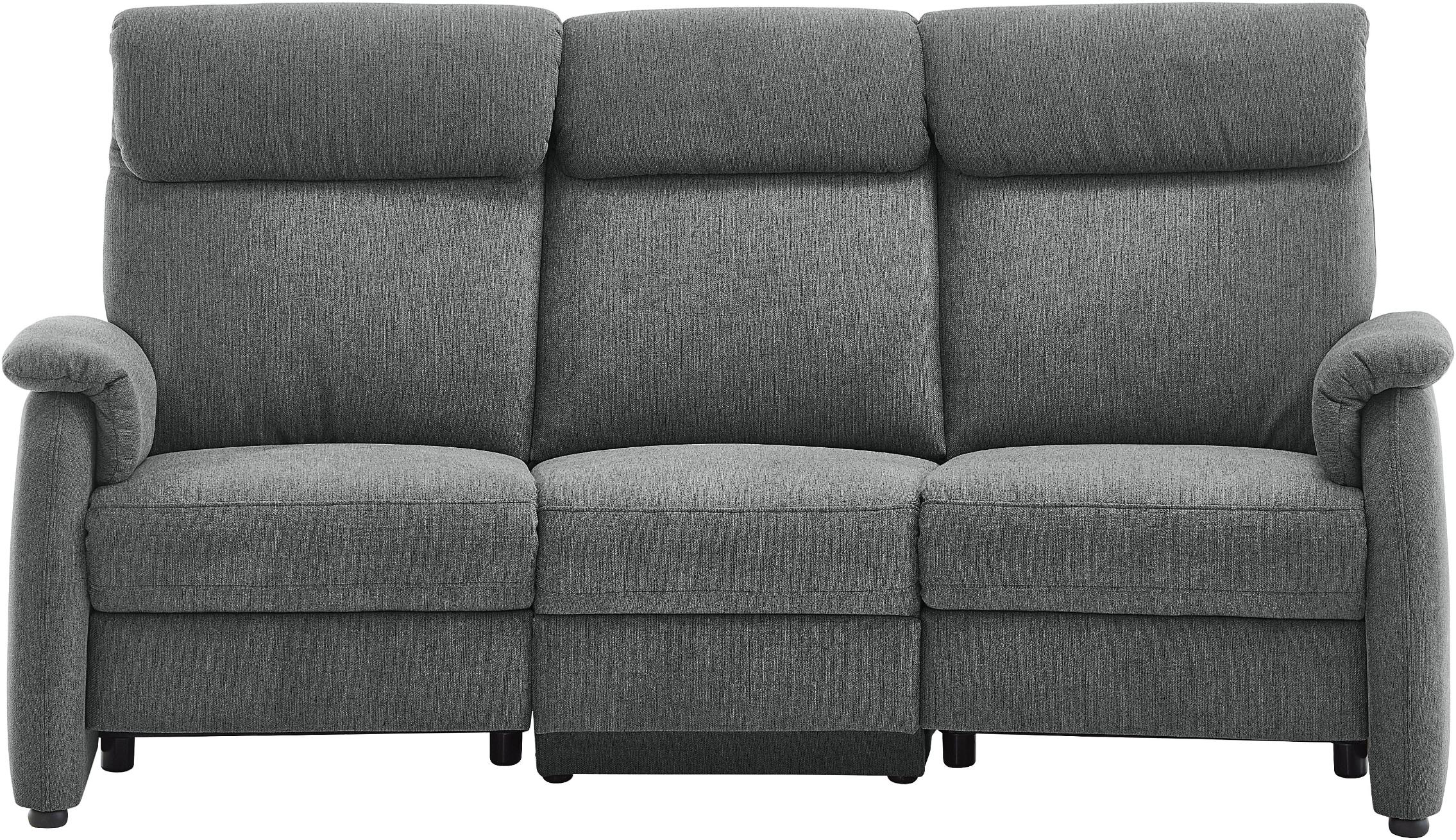 3-Sitzer HOME AFFAIRE "Turin Sofa mit elektrischer Relaxfunktion, Breite 226 cm", anthrazit, B:226cm H:107cm T:97cm, 94% Polyester, 6% Nylon, Sofas, 3-Sitzer, inkl. Tisch, USB & Steckdose, Federkern & pflegeleichtem Bezug