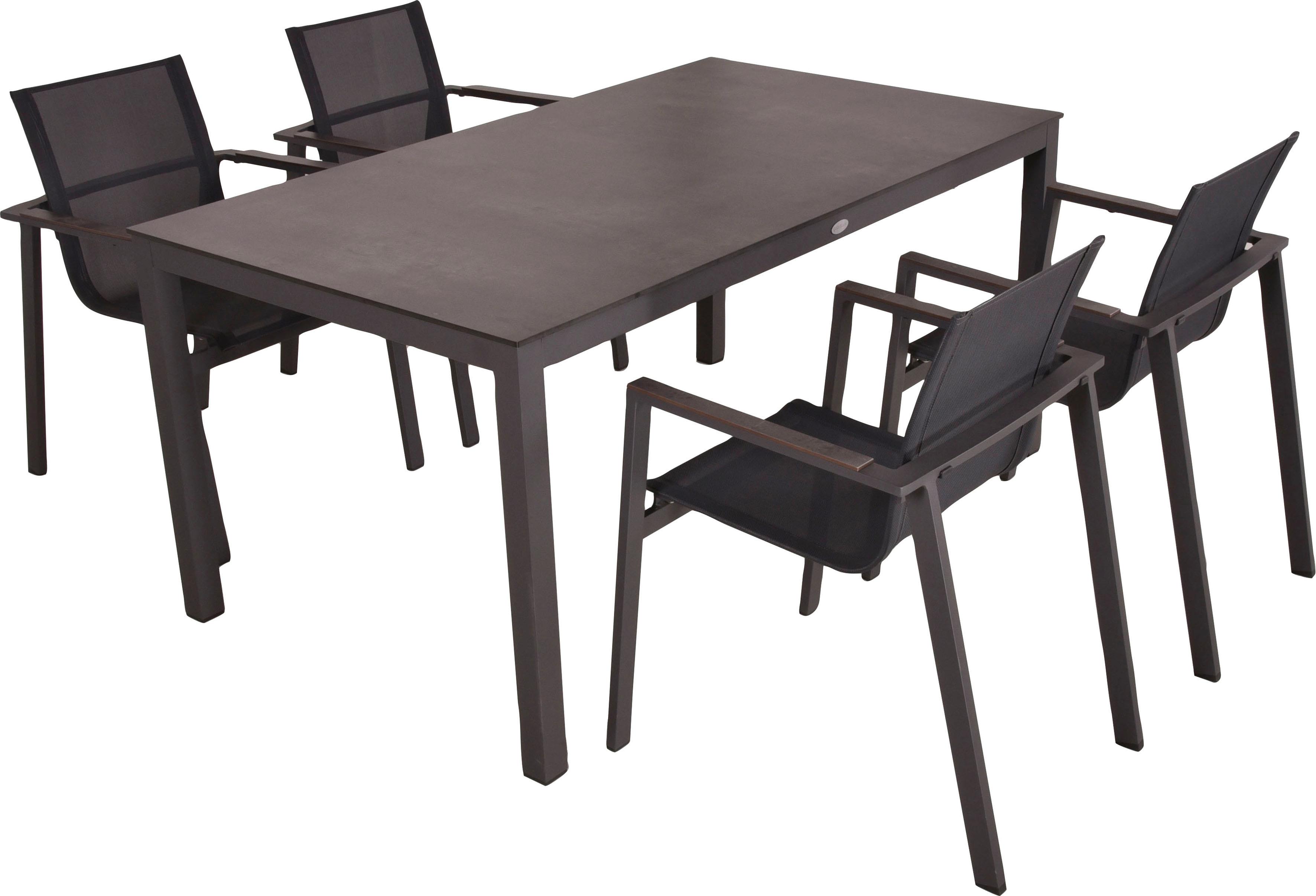 Garten-Essgruppe GARDEN PLEASURE "SOPHIA", grau, Aluminium, Sitzmöbel-Sets, Garten-Essgruppe