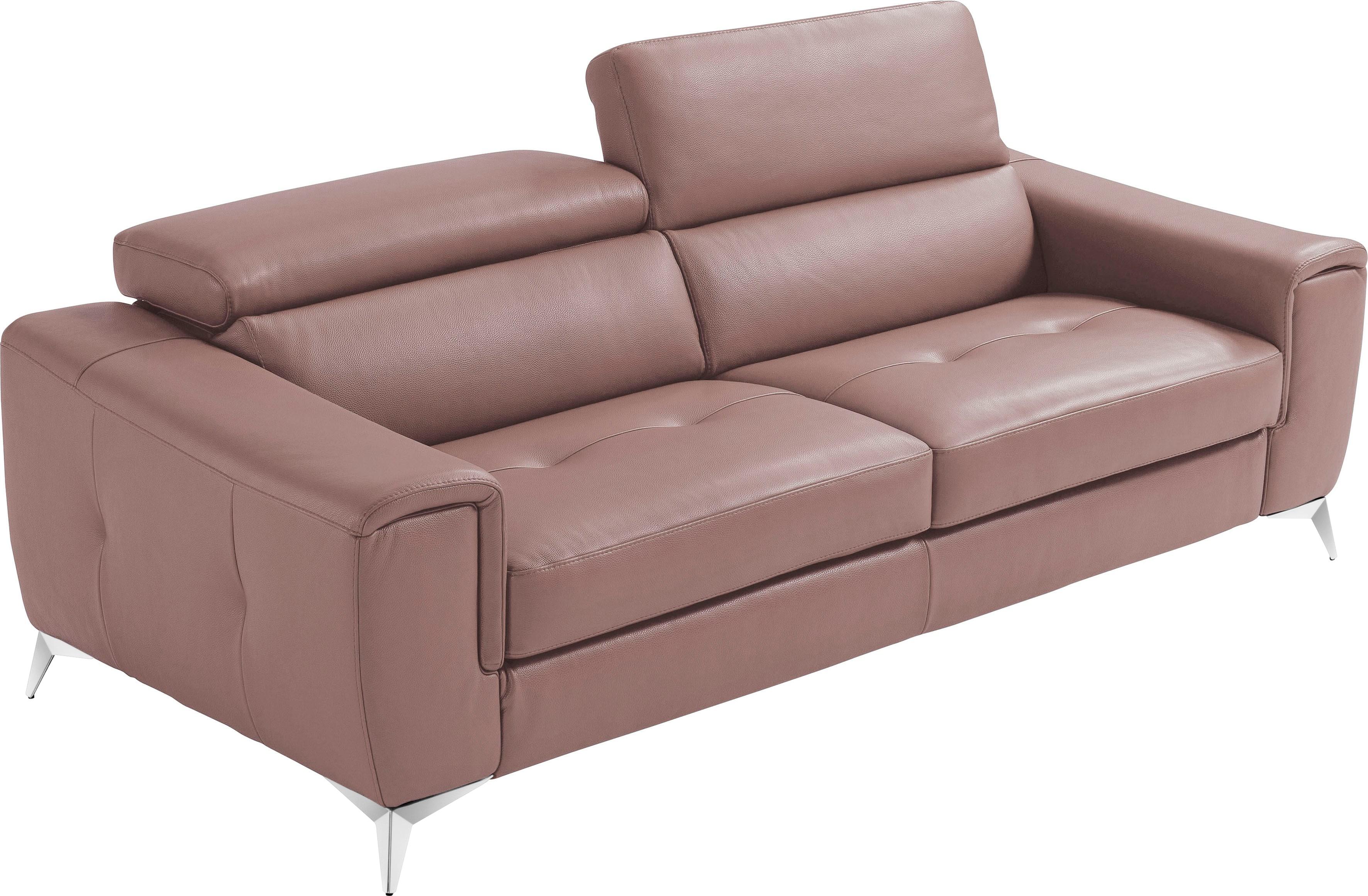 Schlafsofa EGOITALIANO "Francine Designsofa, Loungesofa mit Dauerschlaffunktion, Breite 233 cm", beige (safari), B:233cm H:100cm T:106cm, Leder »BULL« (echtes Rindsleder). Geschliffenes, pigmentiertes und behandeltes Rindsleder mit einer Dicke von 1, 3-1, 5 mm. Dieses Leder zeigt eine ziemlich weiche Hand mit einem halb undurchsichtigen Aussehen. Es handelt sich um ein geschütztes Leder. Eine leic