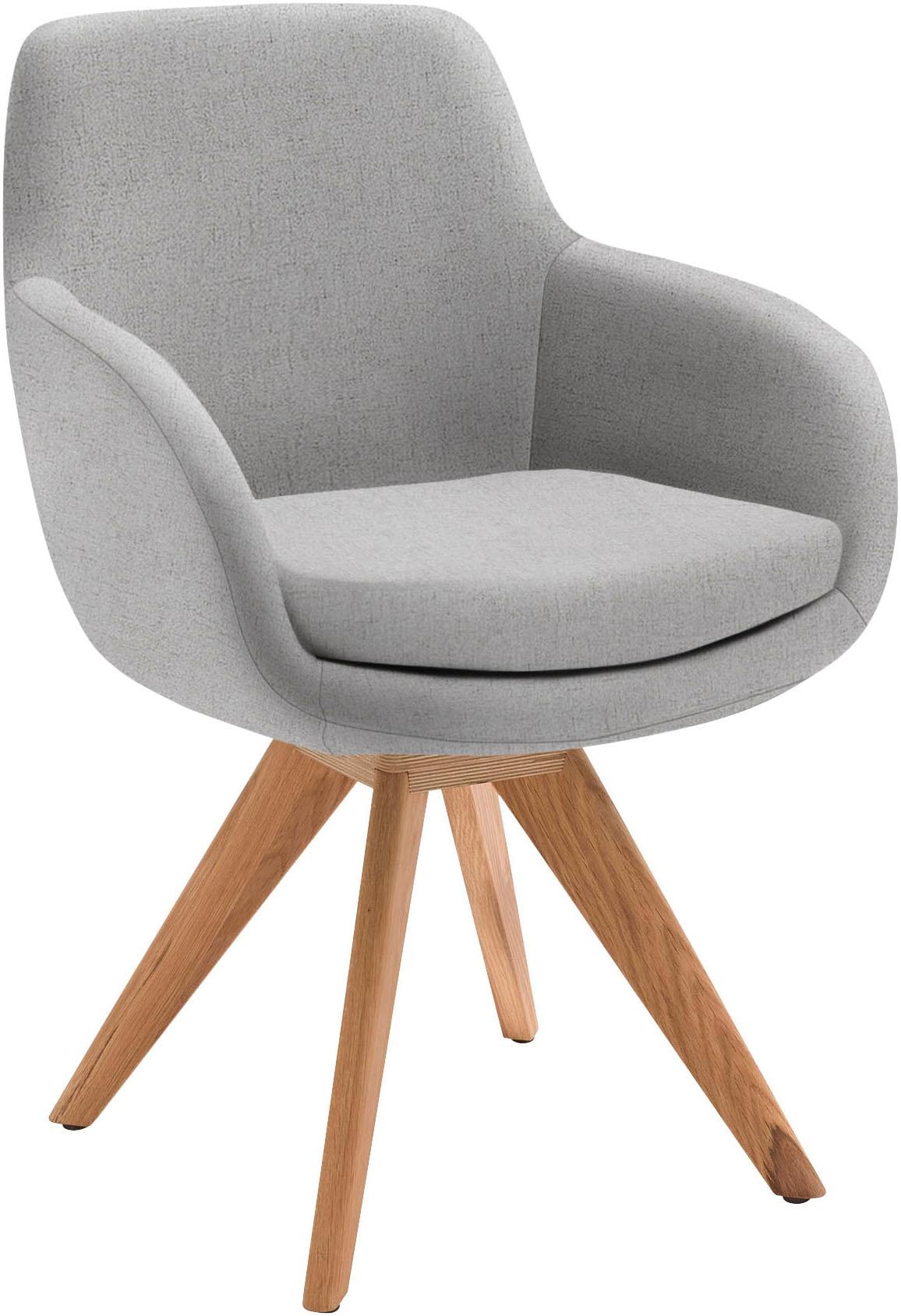 Esszimmerstuhl MUSTERRING "Tavia", silber (silber, wildeiche, silber), B:62cm H:86cm T:66cm, Stühle, Esszimmerstuhl, Stativgestell Wildeiche massiv, Drehfunktion optional, diverse Farben