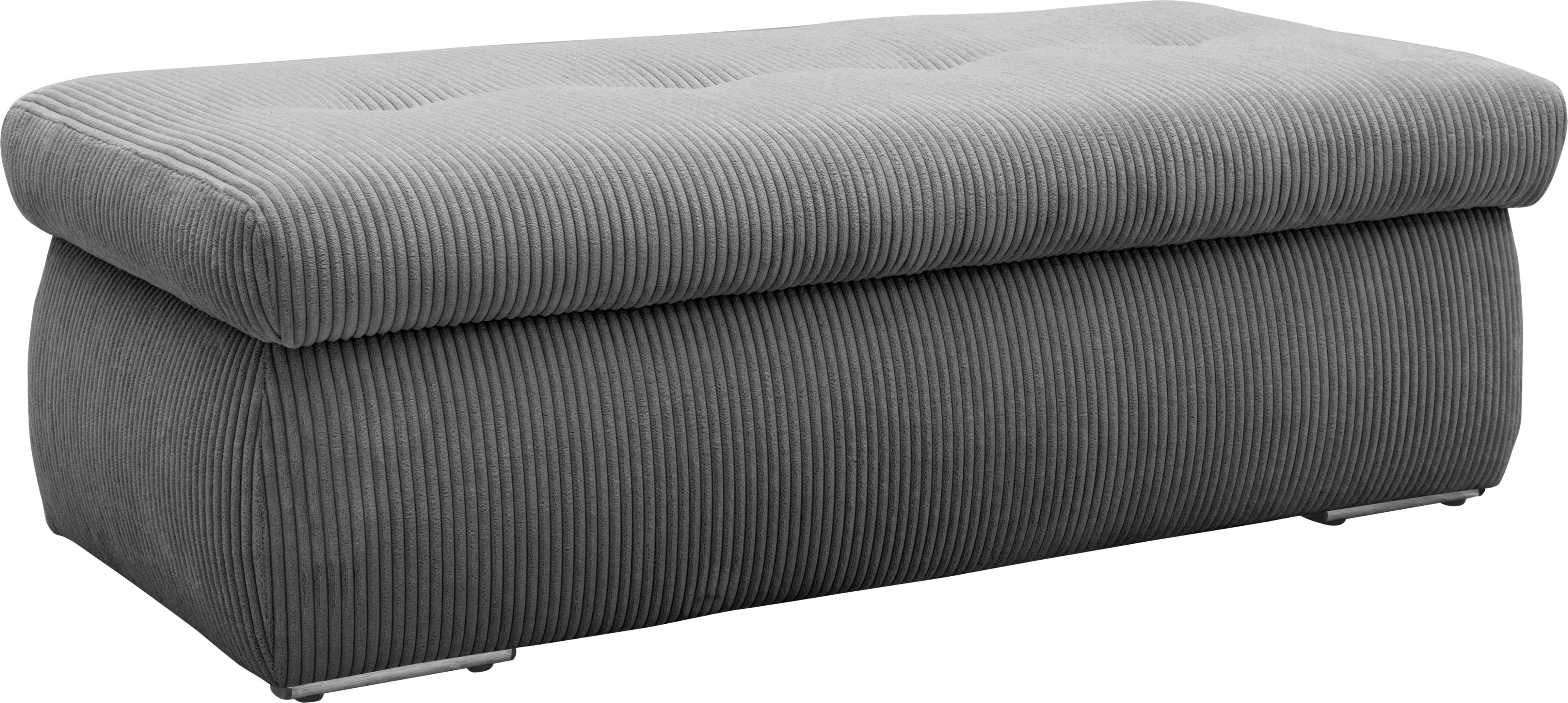 Hocker DOMO COLLECTION "NMoric", grau, B:136cm H:43cm T:64cm, 100% Polyester, Hocker, Hocker, mit Stauraumfach, auch in Cord